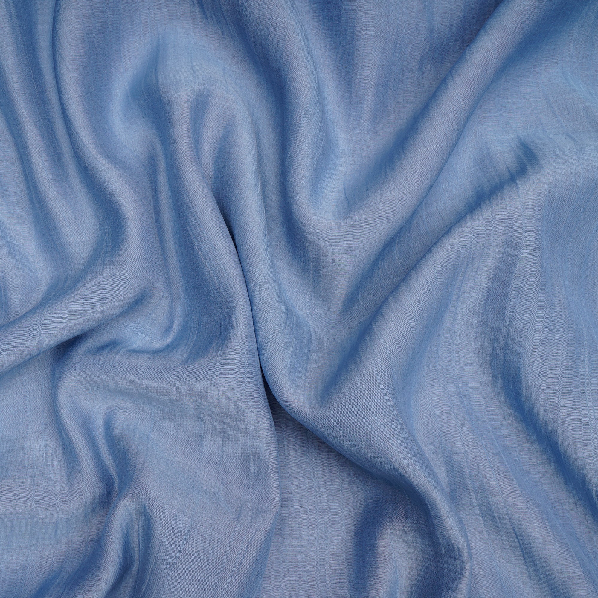 Maya Blue Color Piece Dyed Plain Fine Chanderi Fabric