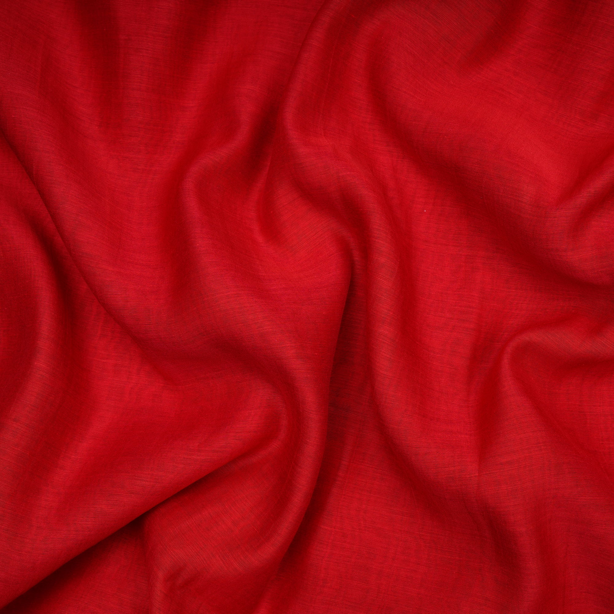 Red Piece Dyed Plain Fine Chanderi Fabric