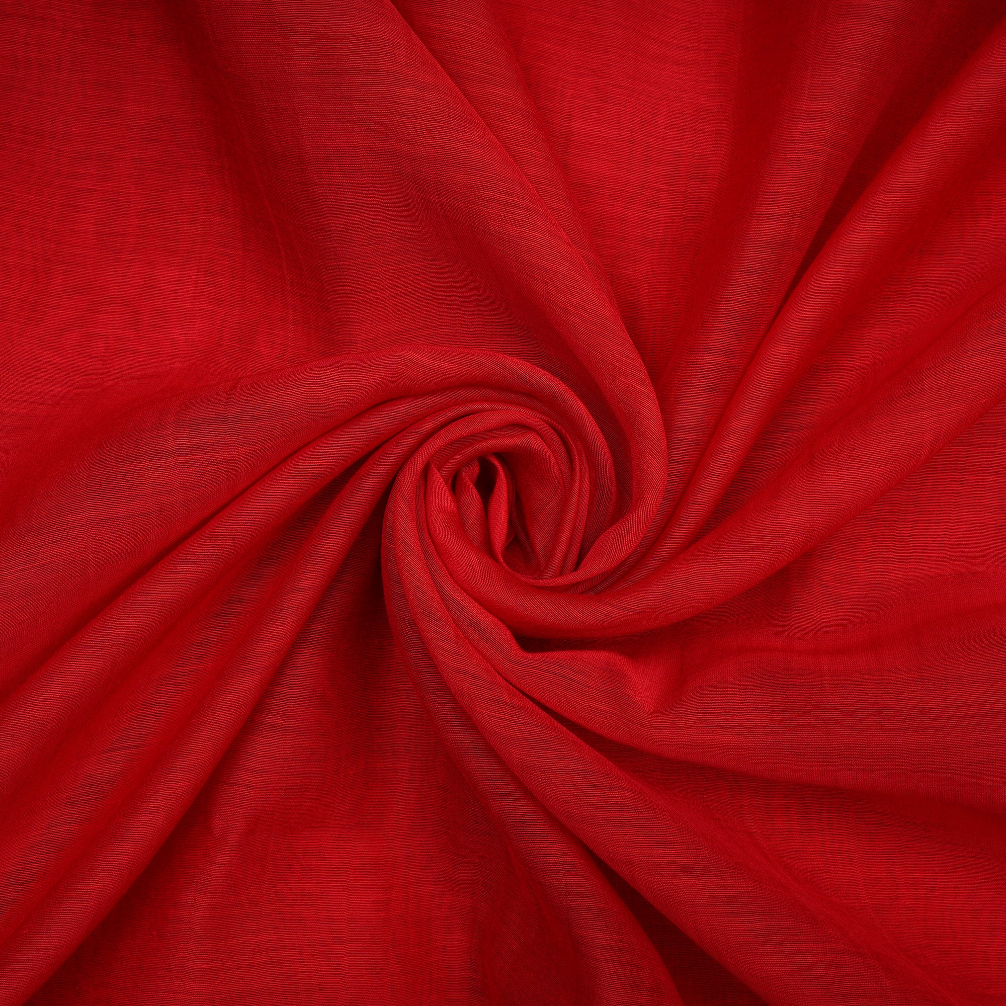 Red Piece Dyed Plain Fine Chanderi Fabric