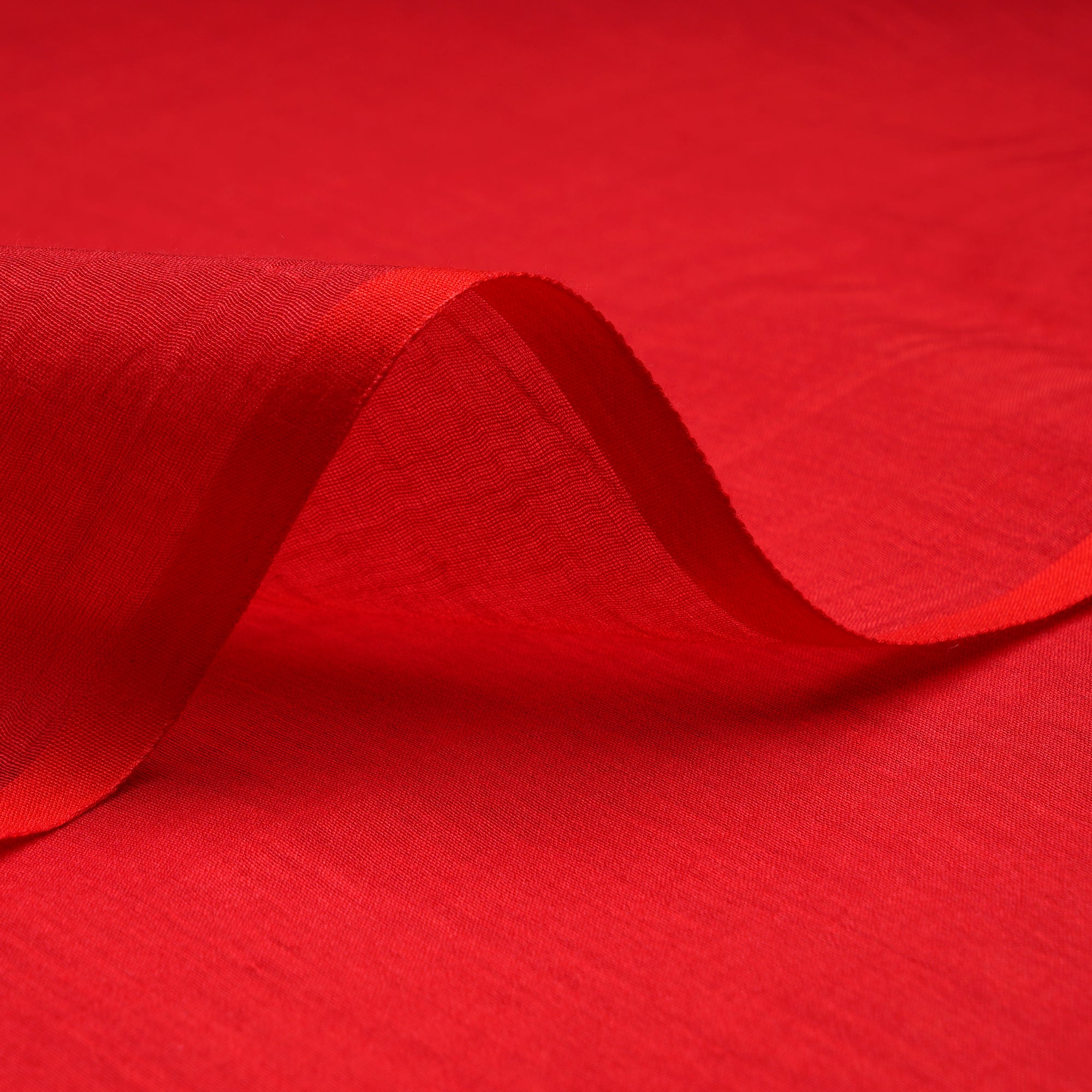 Red Piece Dyed Plain Fine Chanderi Fabric