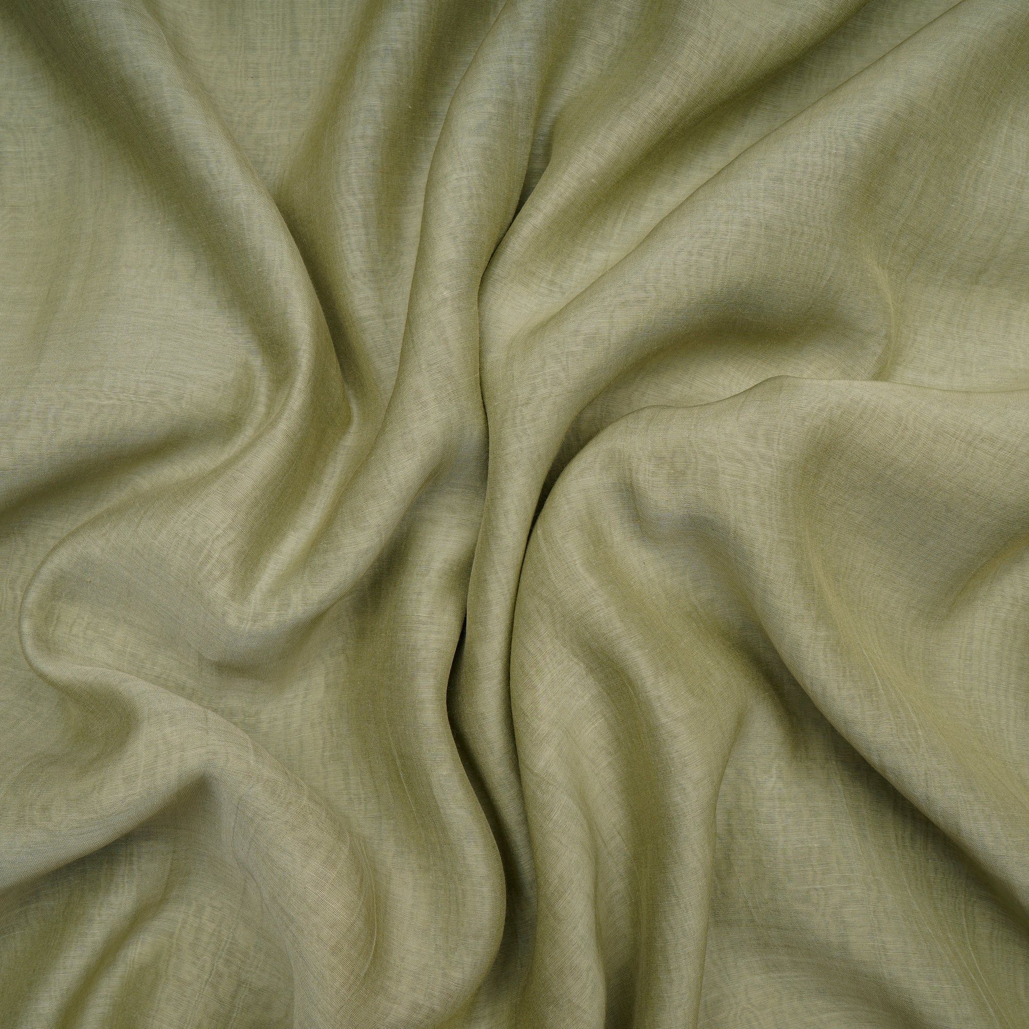 Clay Ash Green Color Piece Dyed Pure Chanderi Fabric