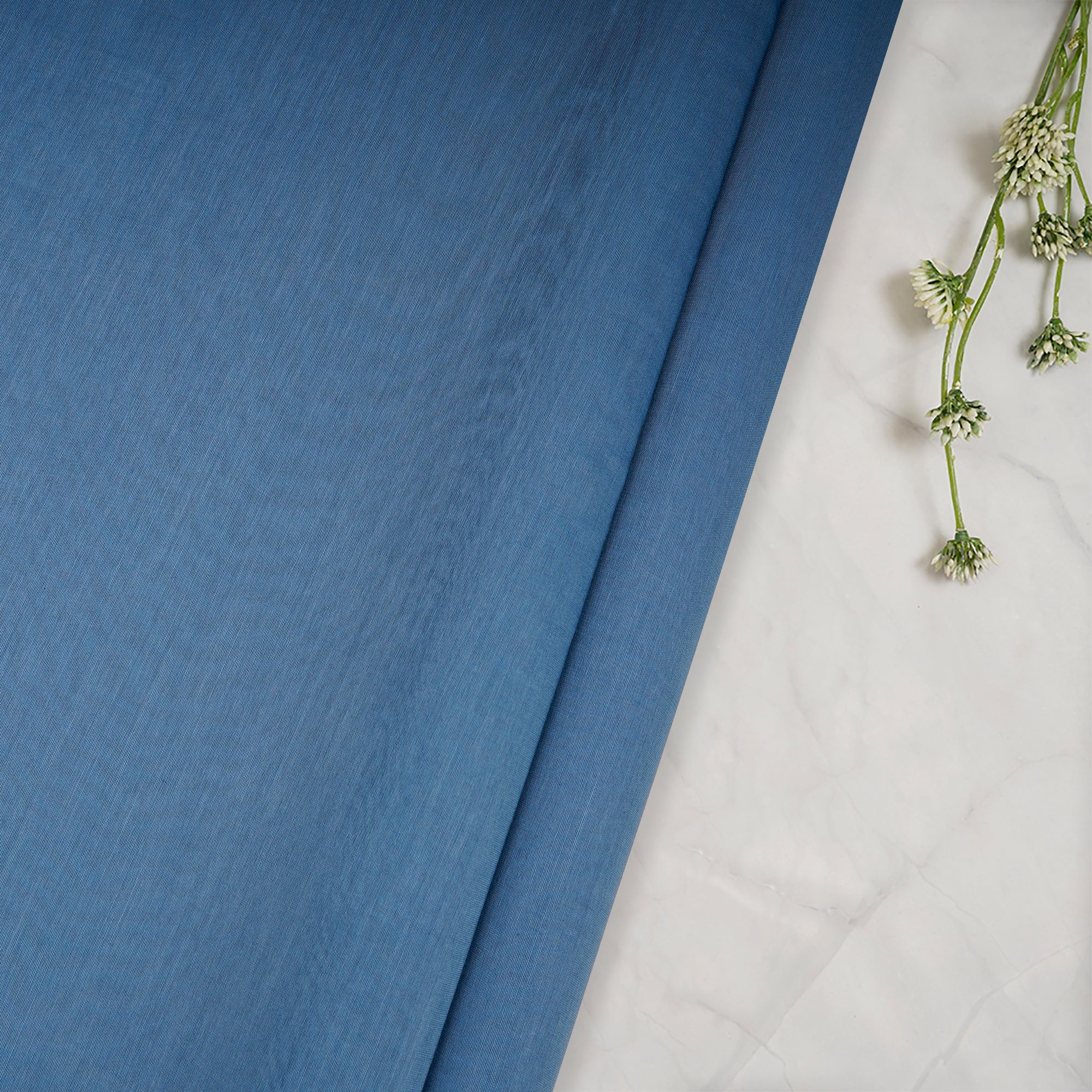 Blissful Blue Piece Dyed Pure Fine Chanderi Fabric