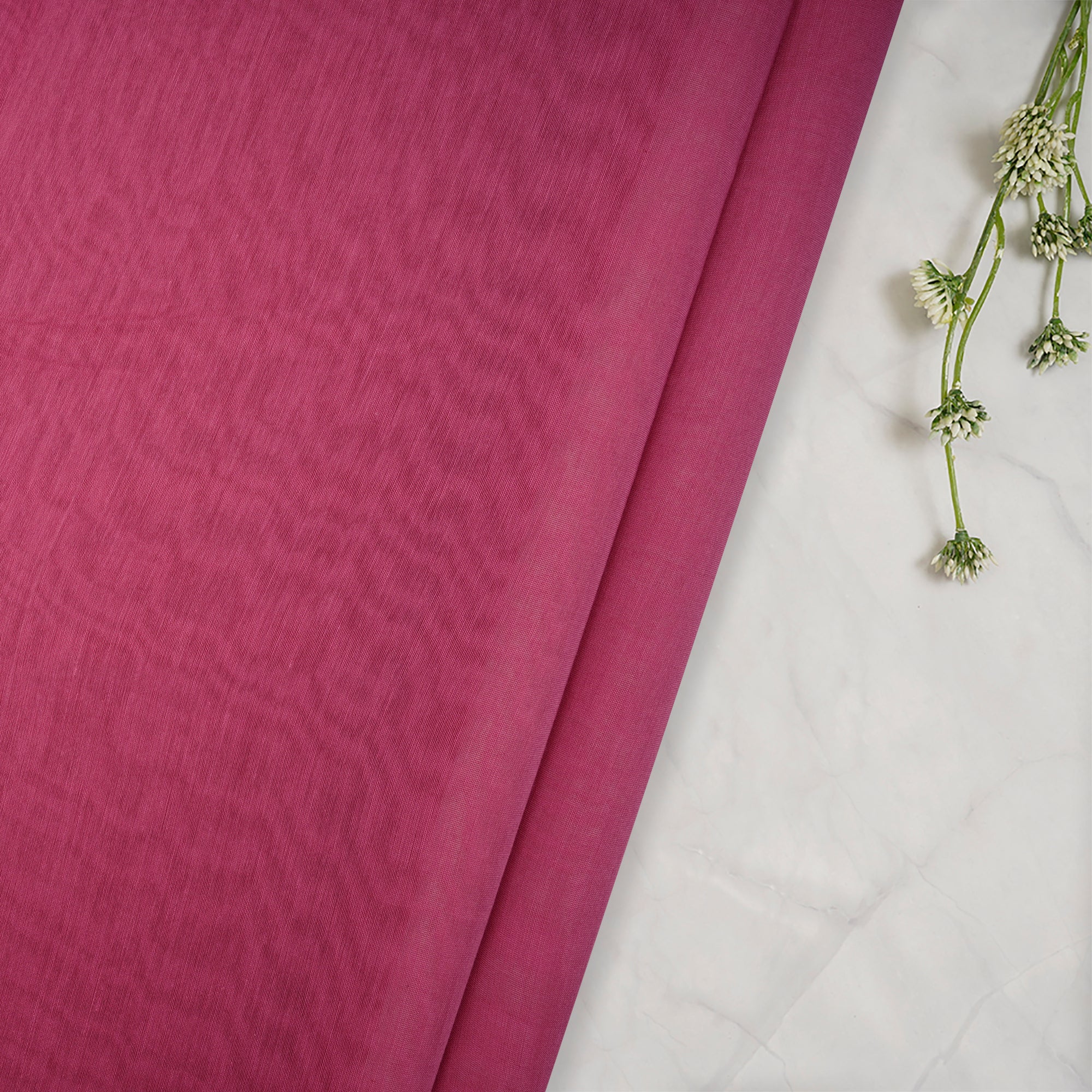 Pink Piece Dyed Plain Fine Chanderi Fabric
