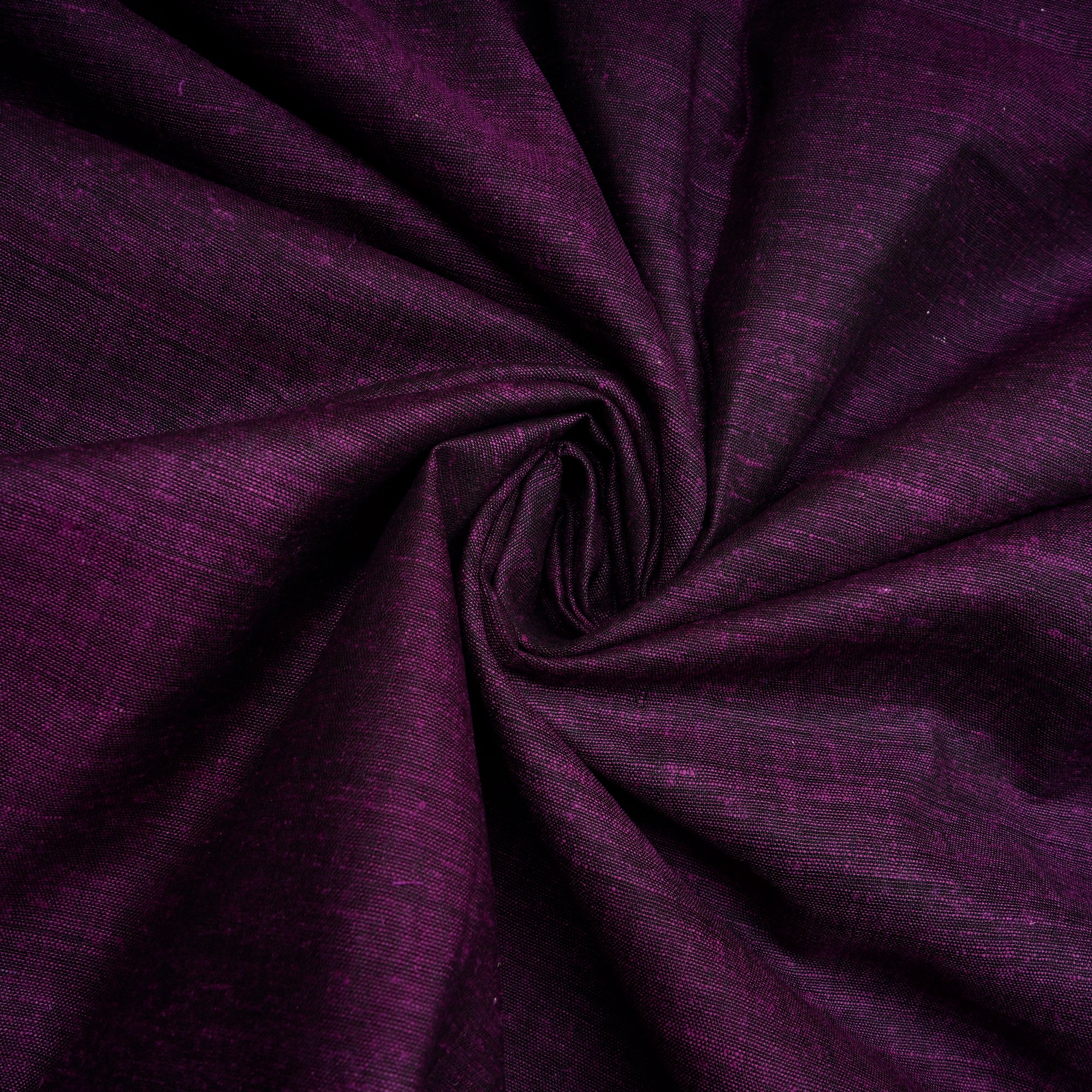 Deep Purple Plain Handwoven Pure Matka Silk Fabric