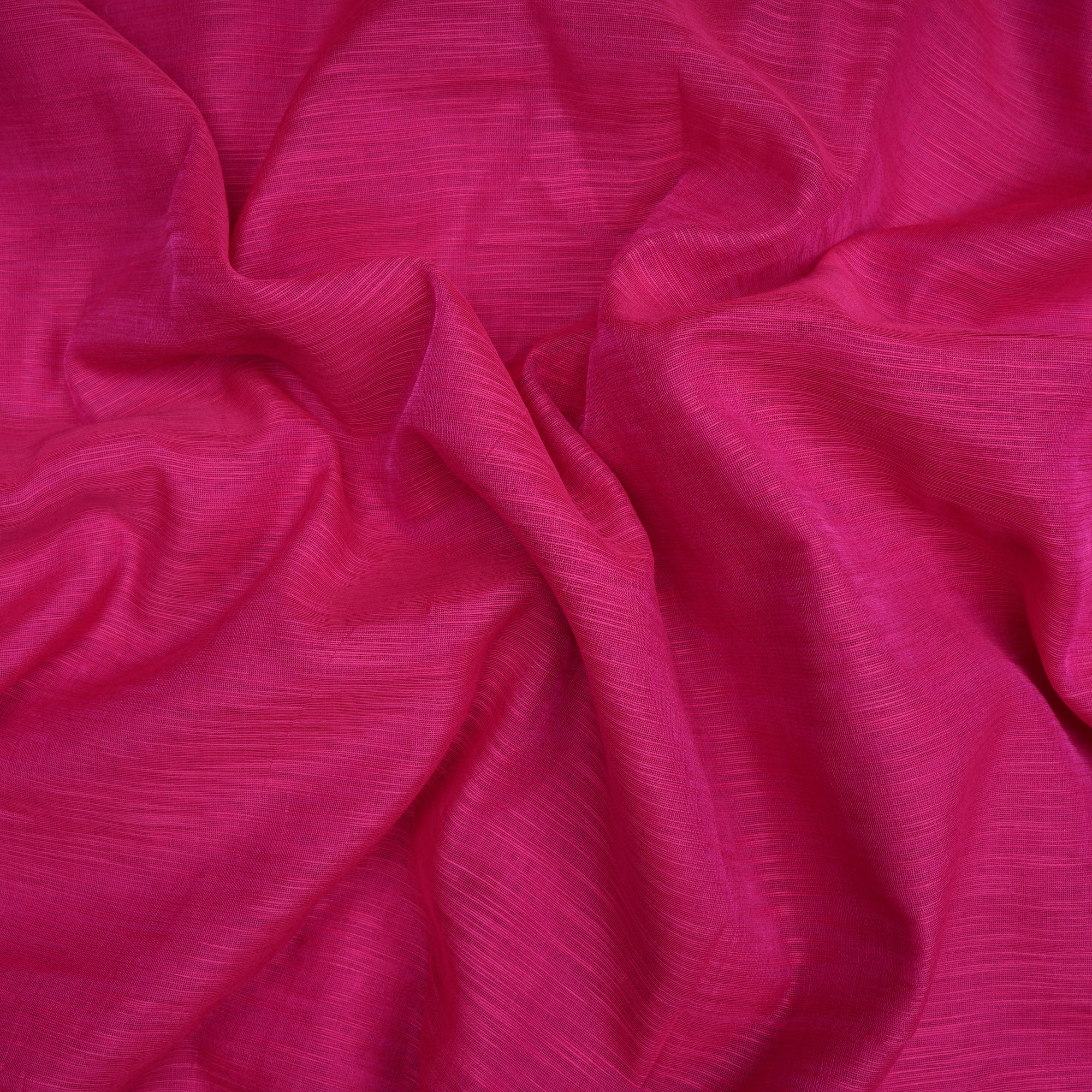 Pink Peacock Pure Slub Chanderi Fabric