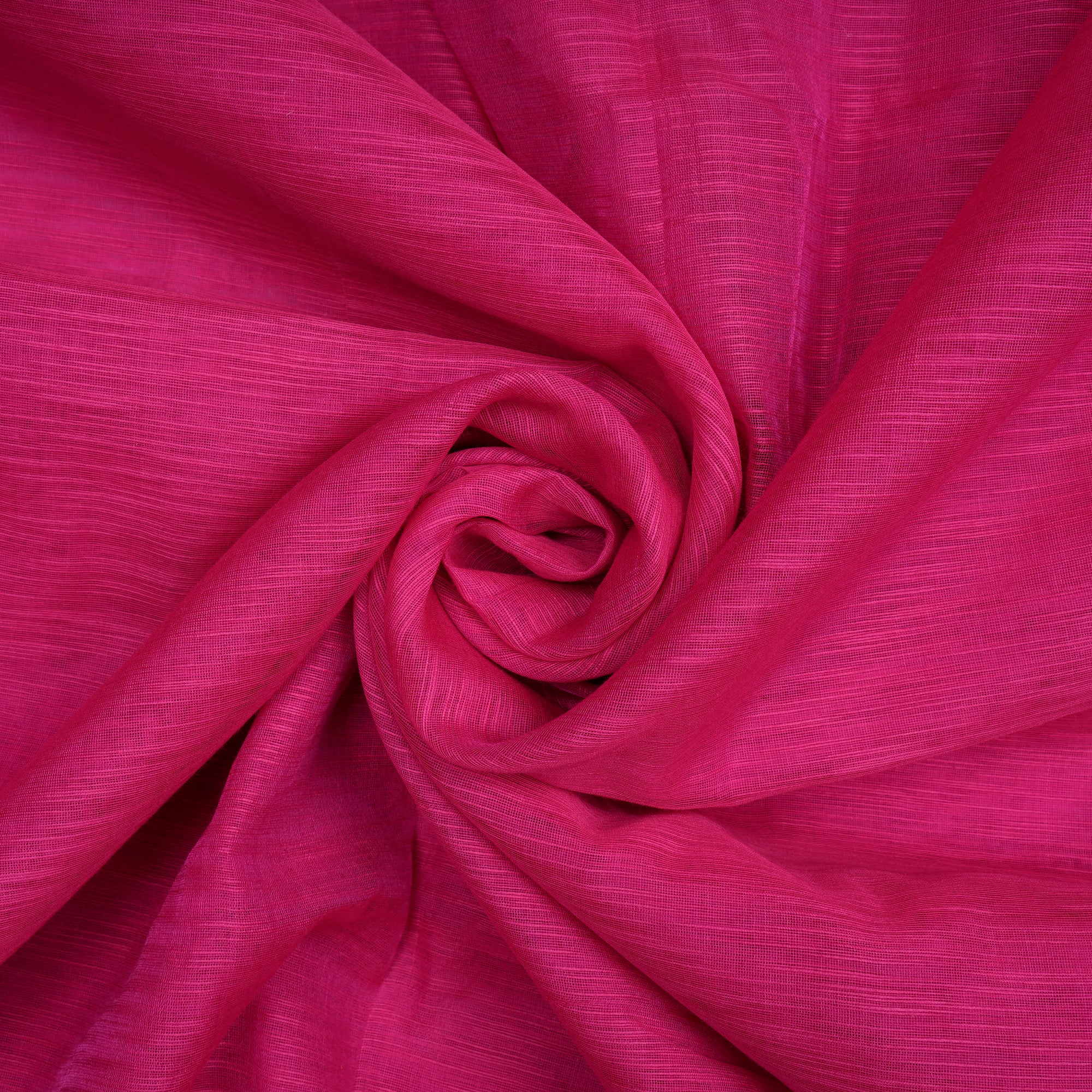 Pink Peacock Pure Slub Chanderi Fabric