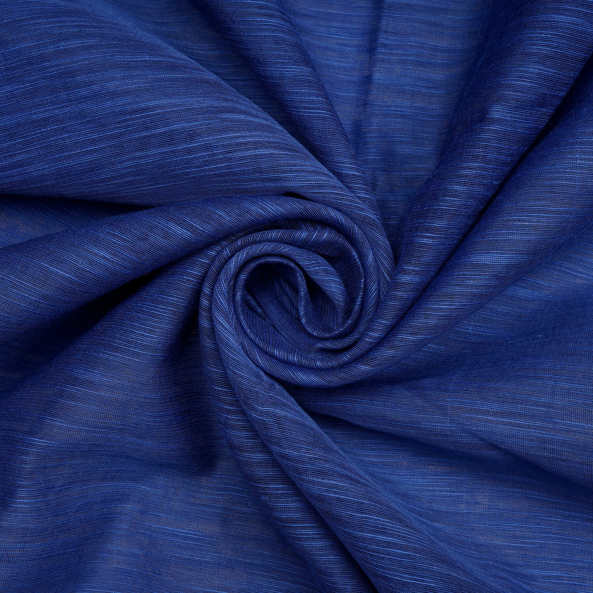 Navy Blue Pure Slub Chanderi Fabric