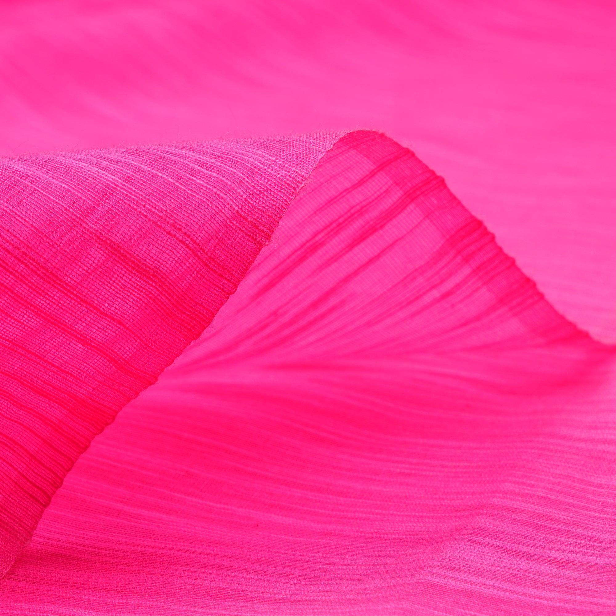 Pink Fine Pure Slub Chanderi Fabric
