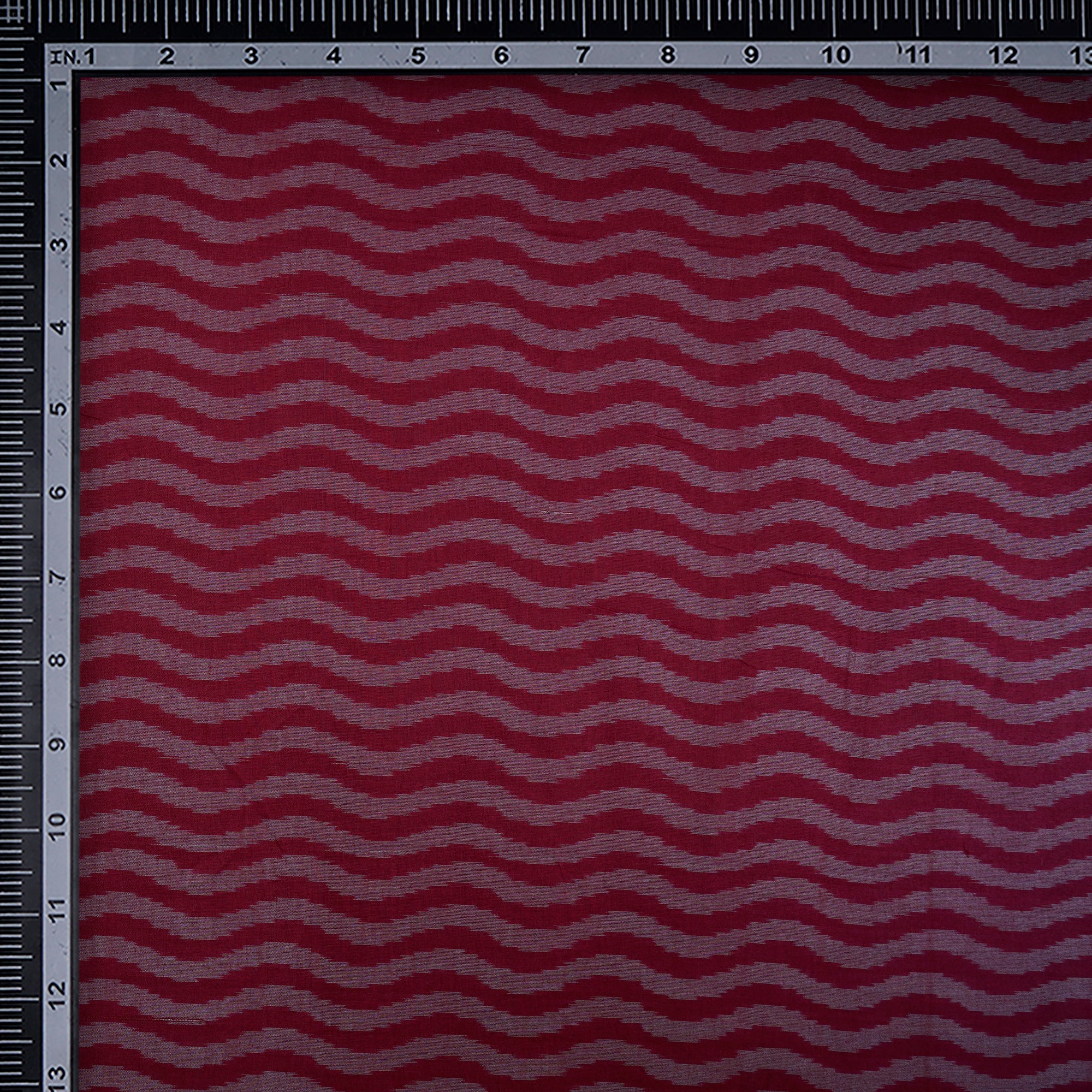 Maroon Color Handwoven Ikat Sico Silk Fabric