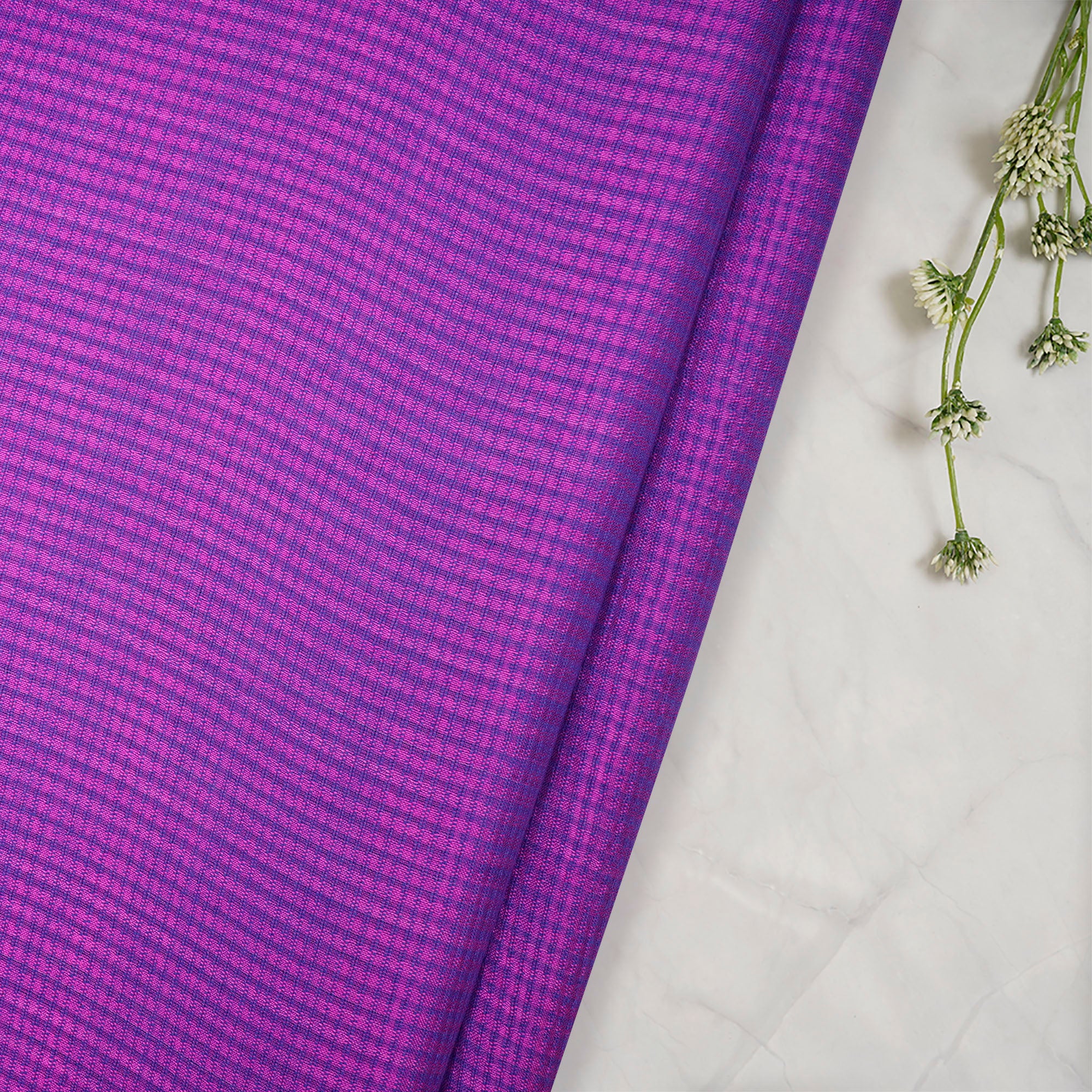 Purple-Blue Color Natural Silk Fabric