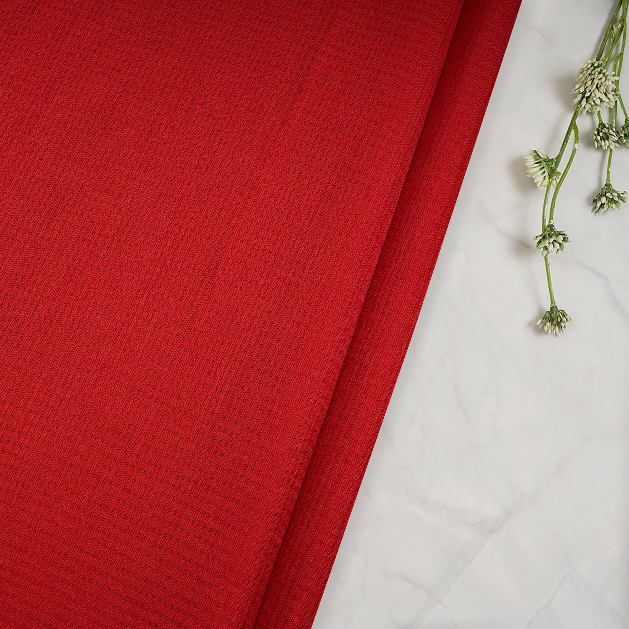 Red Plain Dyed Natural Silk Fabric