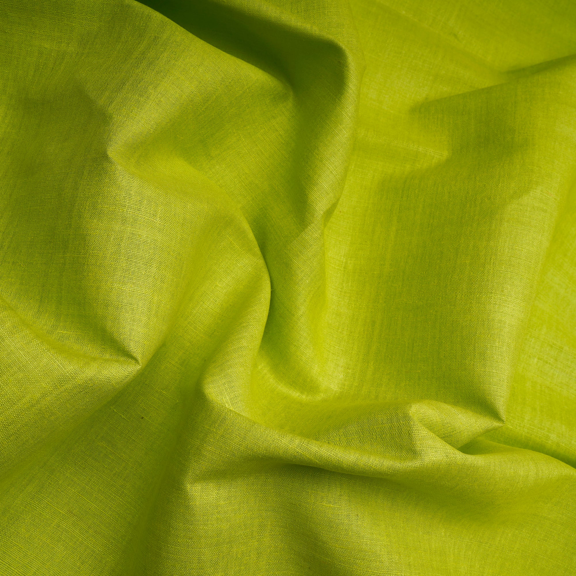 Parrot Green Dyed Handwoven Plain Matka Fabric
