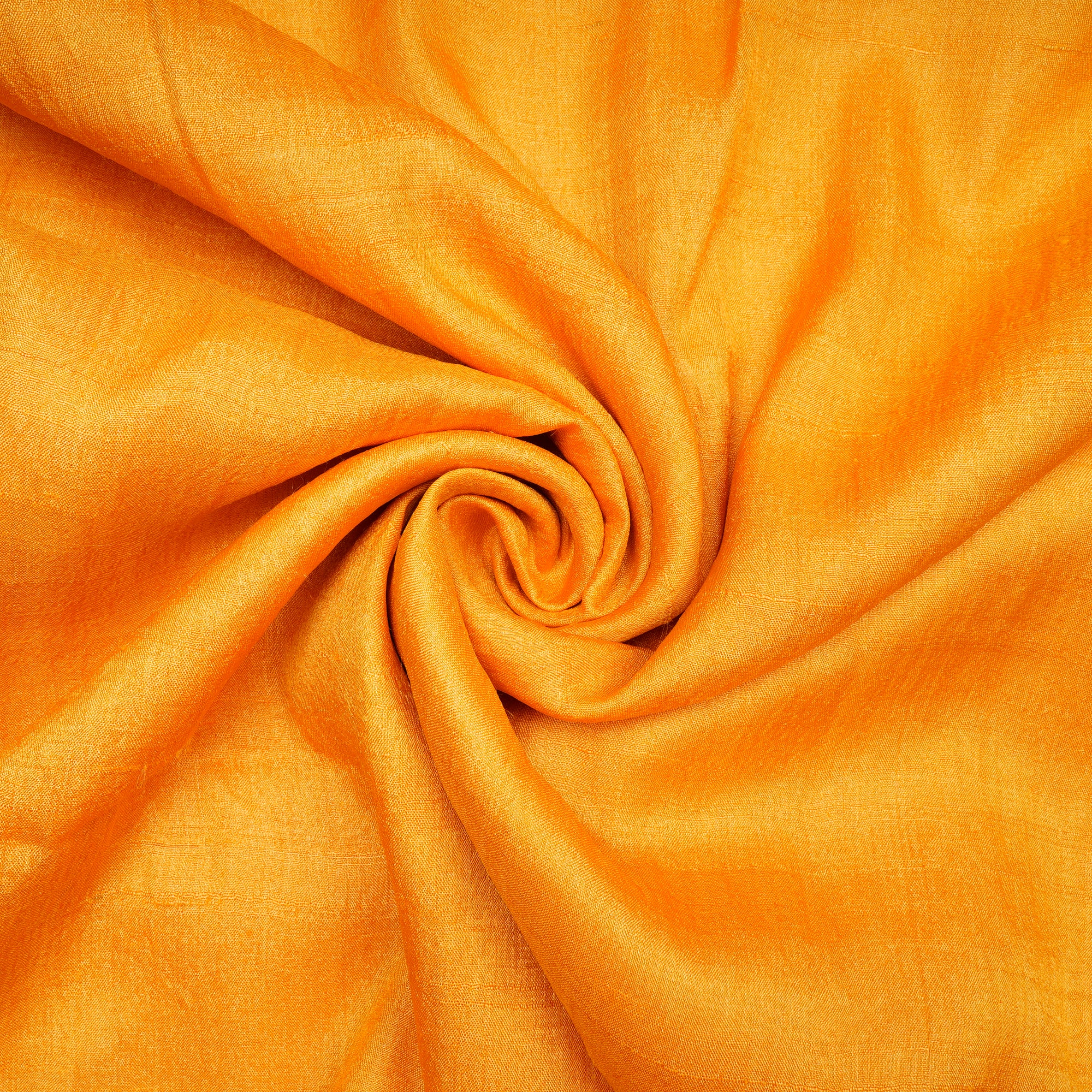 Mustard Piece Dyed Handwoven Tusser Silk Fabric