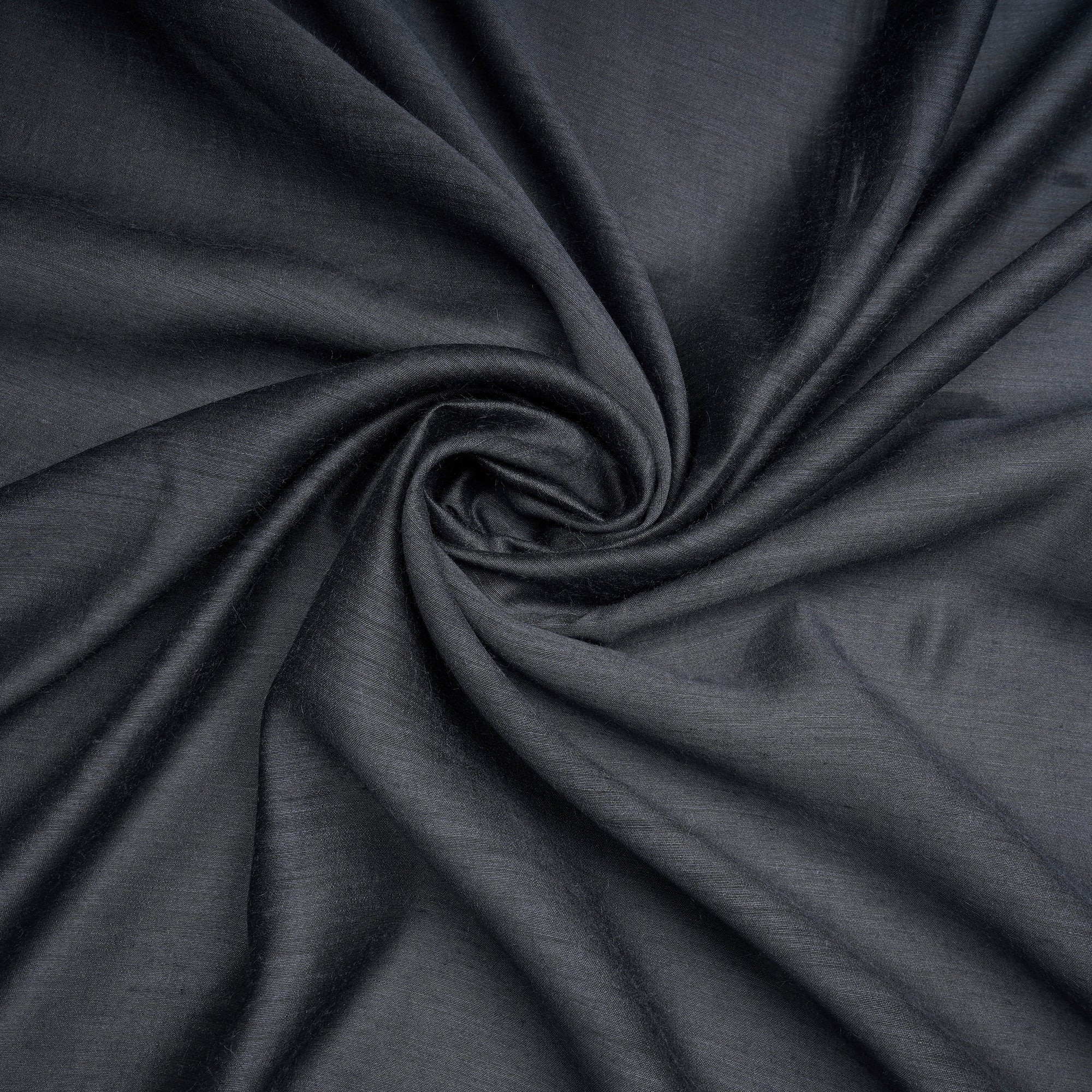 Dark Grey Piece Dyed Plain Muga Silk Fabric