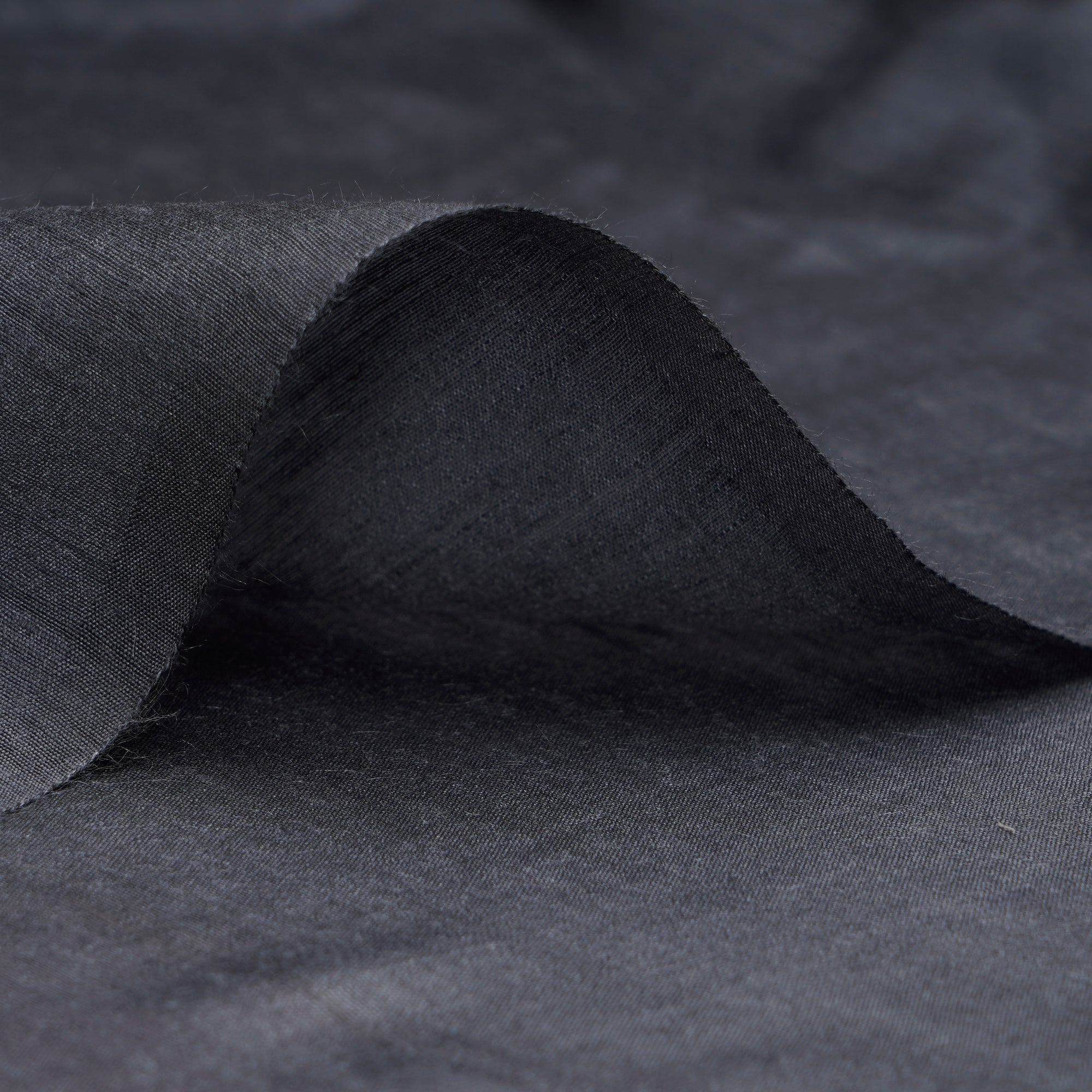 Dark Grey Piece Dyed Plain Muga Silk Fabric