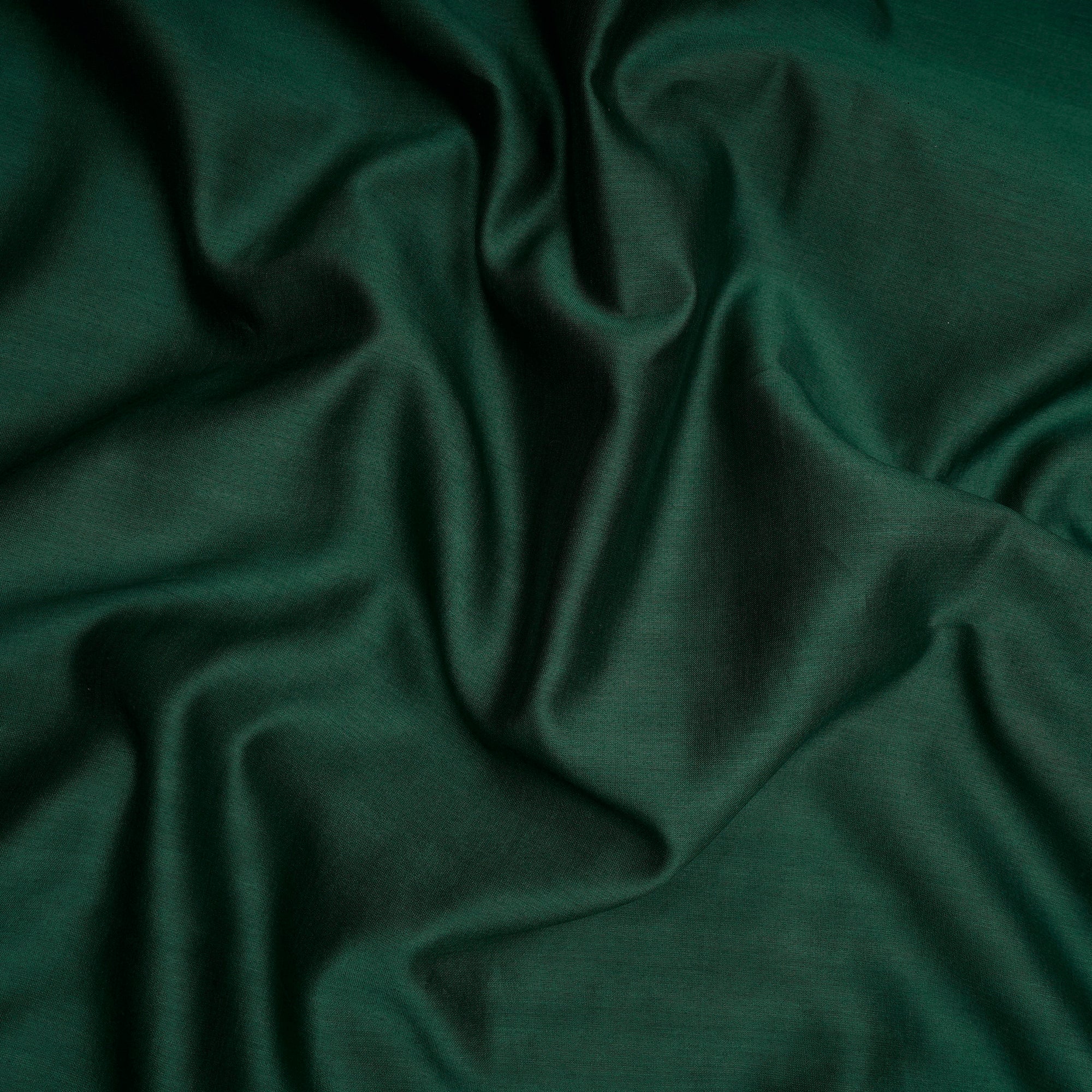 Dark Green Piece Dyed Pure Fine Rapier Chanderi Fabric