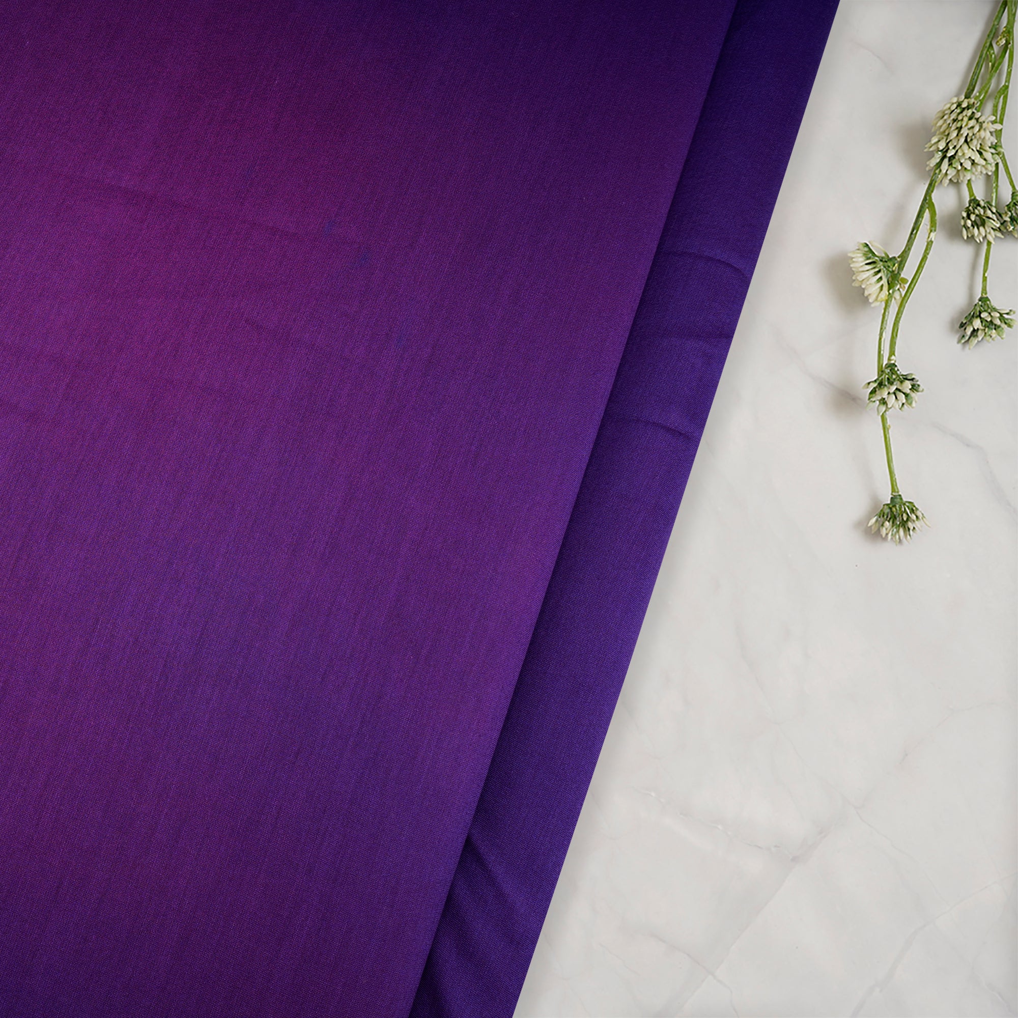 Purple Piece Dyed Pure Fine Rapier Chanderi Fabric
