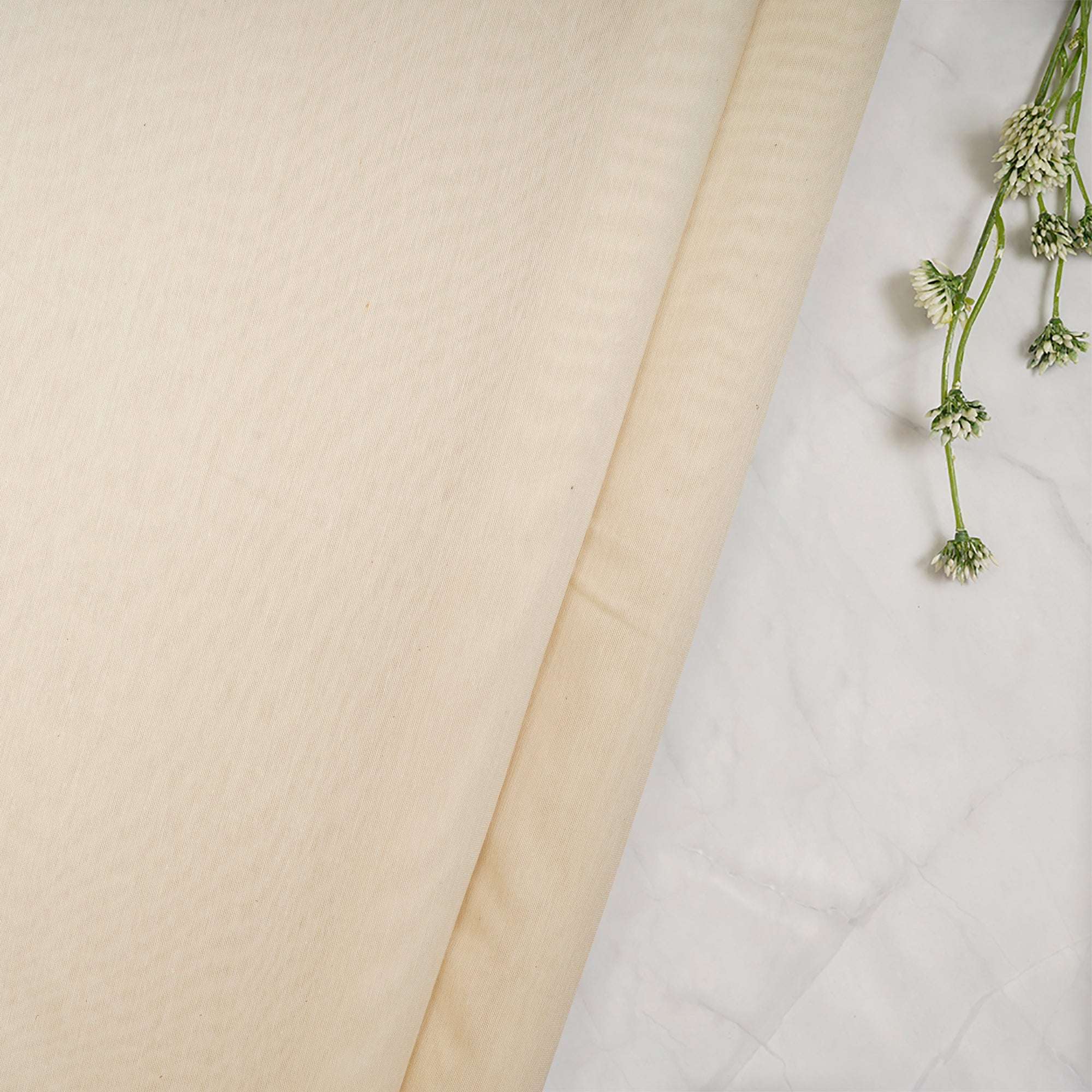 Off-White Dyeable Plain Cotton Chanderi Fabric