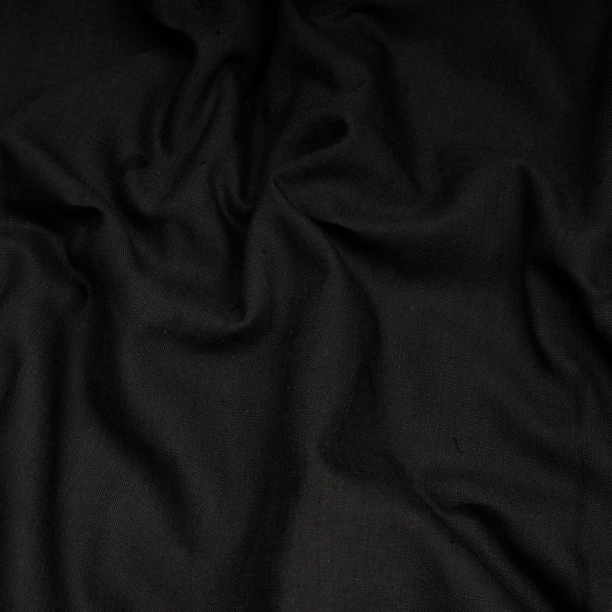 Black Piece Dyed Handwoven Handspun Cotton Fabric