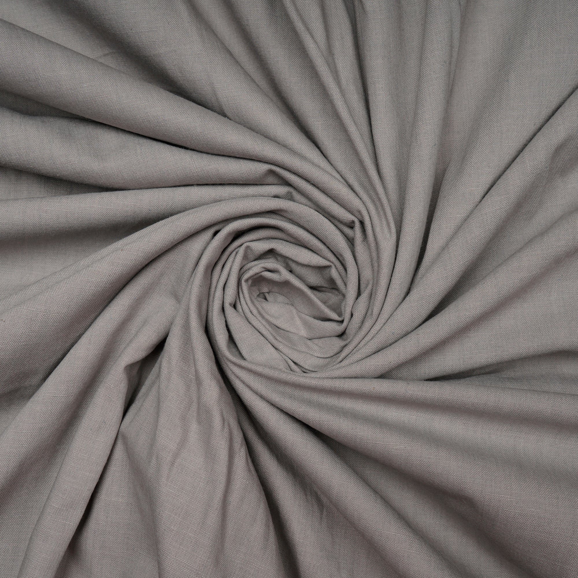 Grey Piece Dyed Handwoven Handspun Muslin Cotton Fabric
