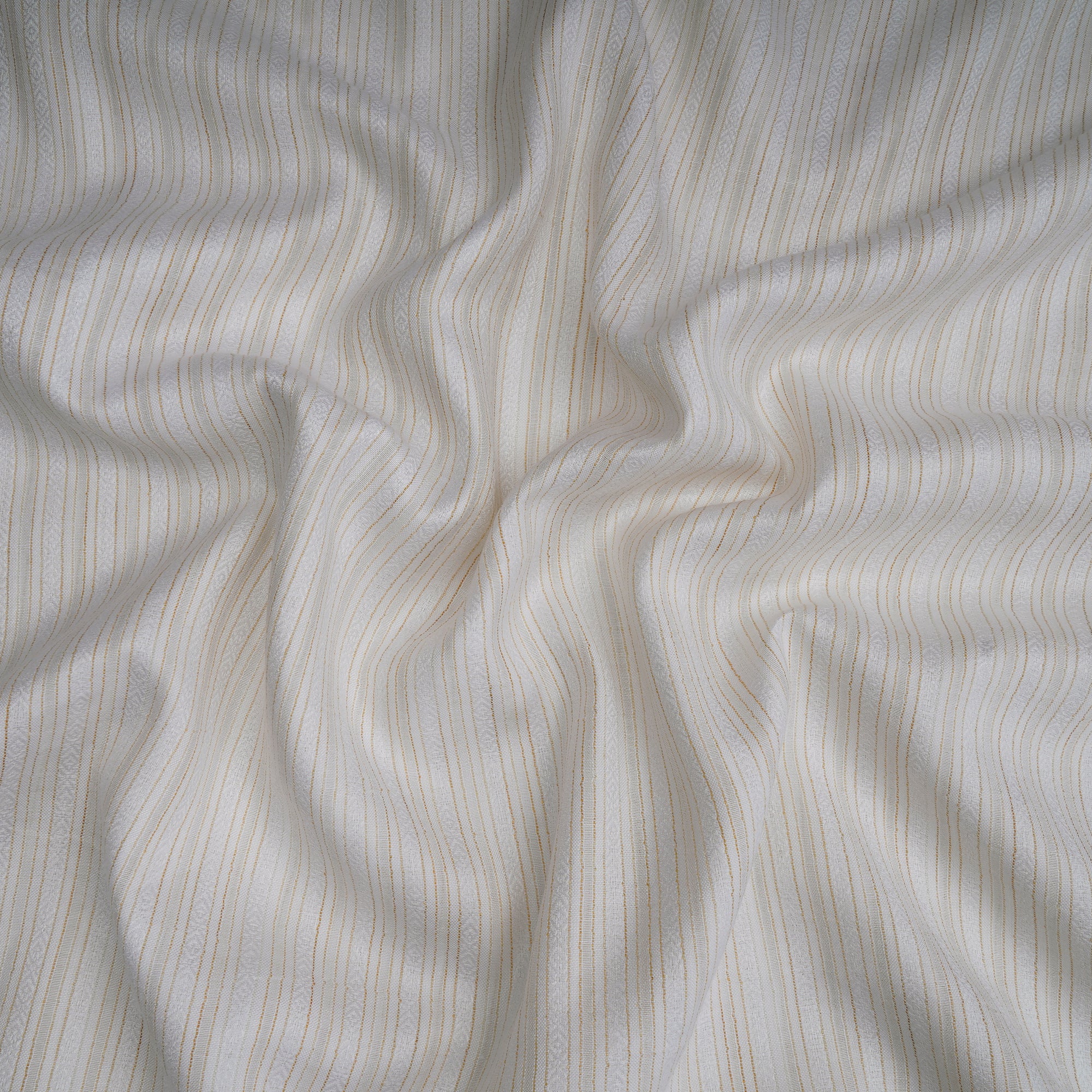 Off-White Color Striped Viscose Fabric