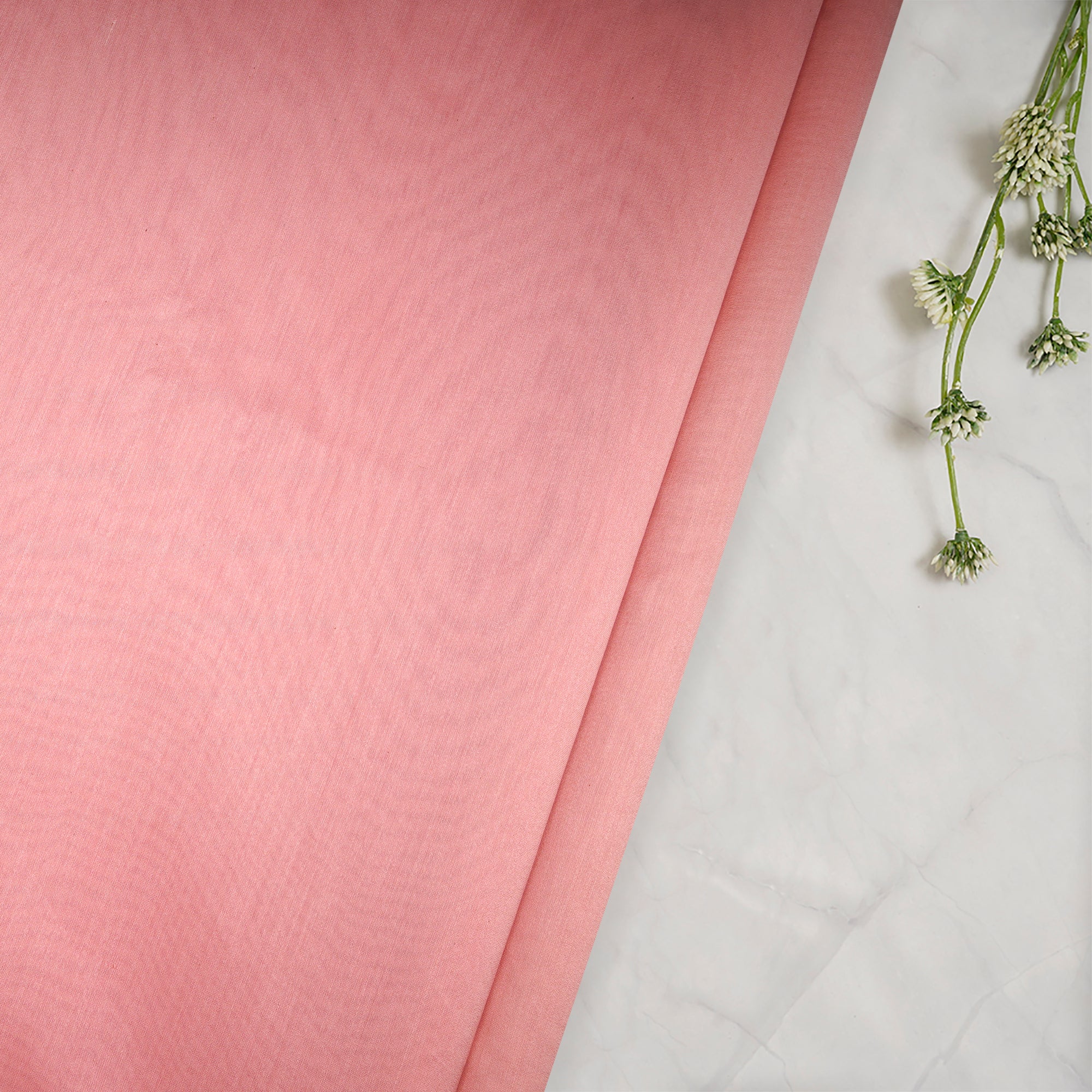Baby Pink Dyed Pure Cotton Fabric