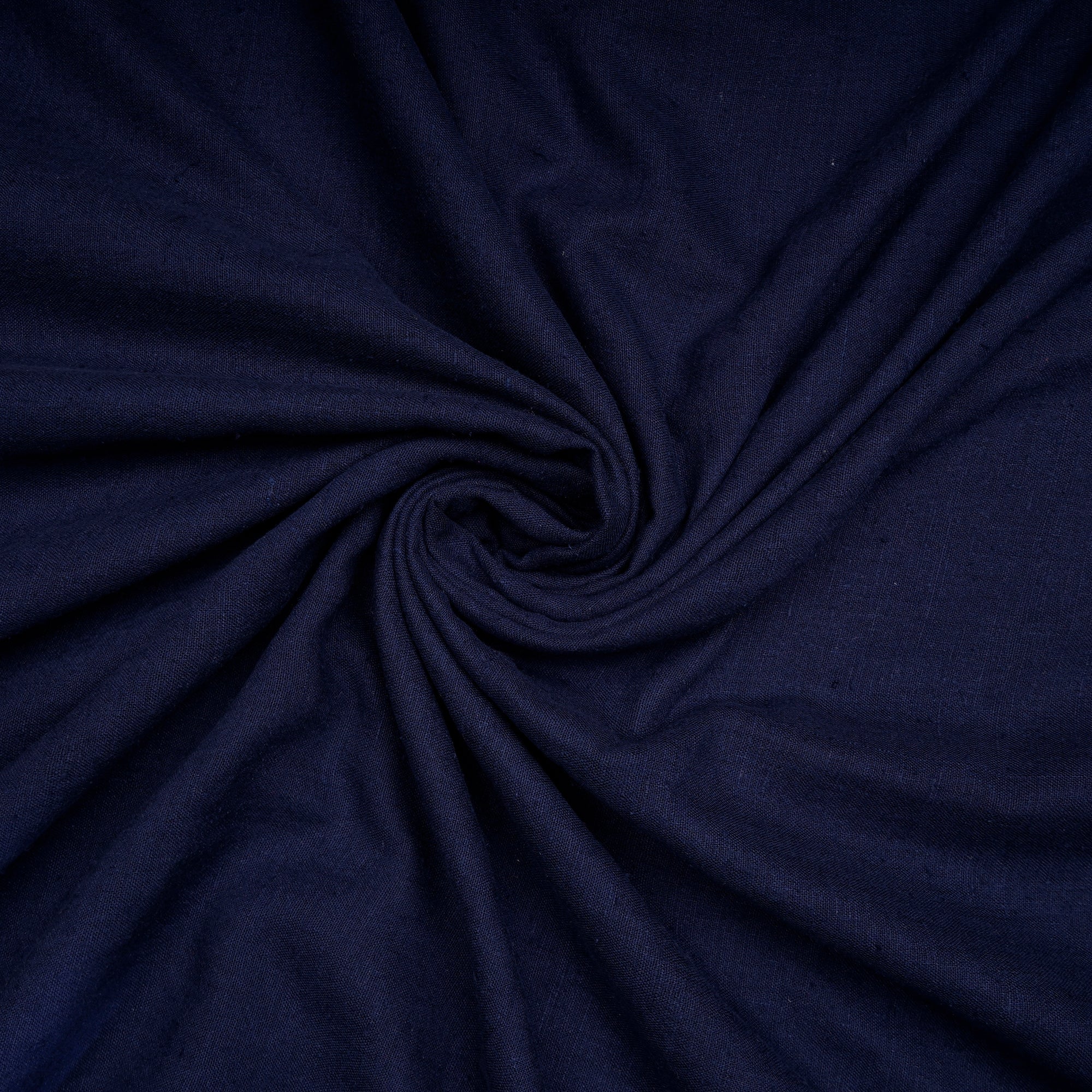 Space Blue Color Natural Matka Silk Fabric