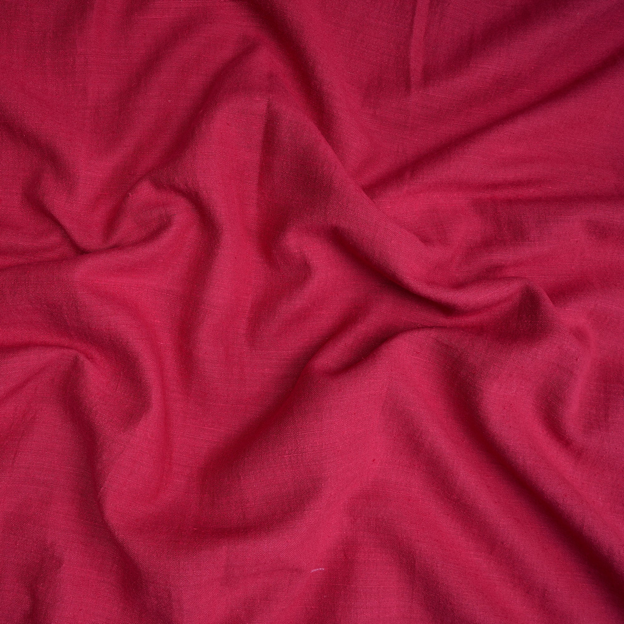 Cherry Color Natural Matka Silk Fabric