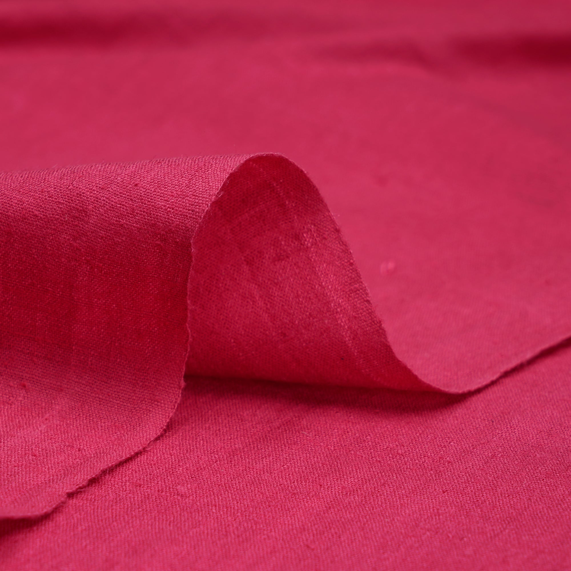 Cherry Color Natural Matka Silk Fabric