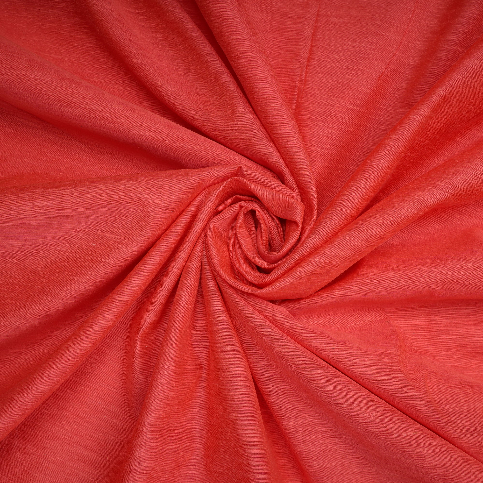 Poppy Red Natural Noile Silk Fabric