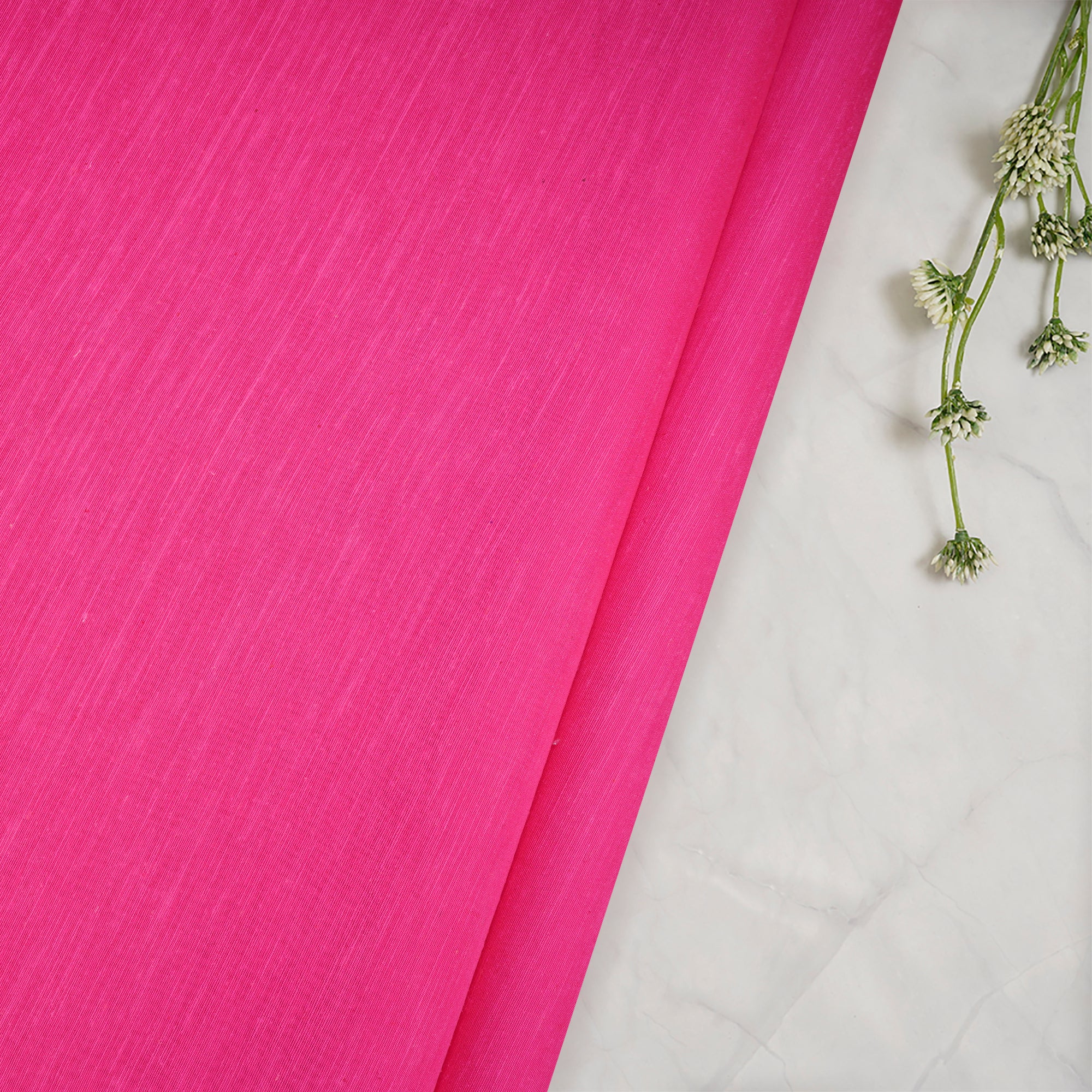 Neon Pink Natural Noile Silk Fabric