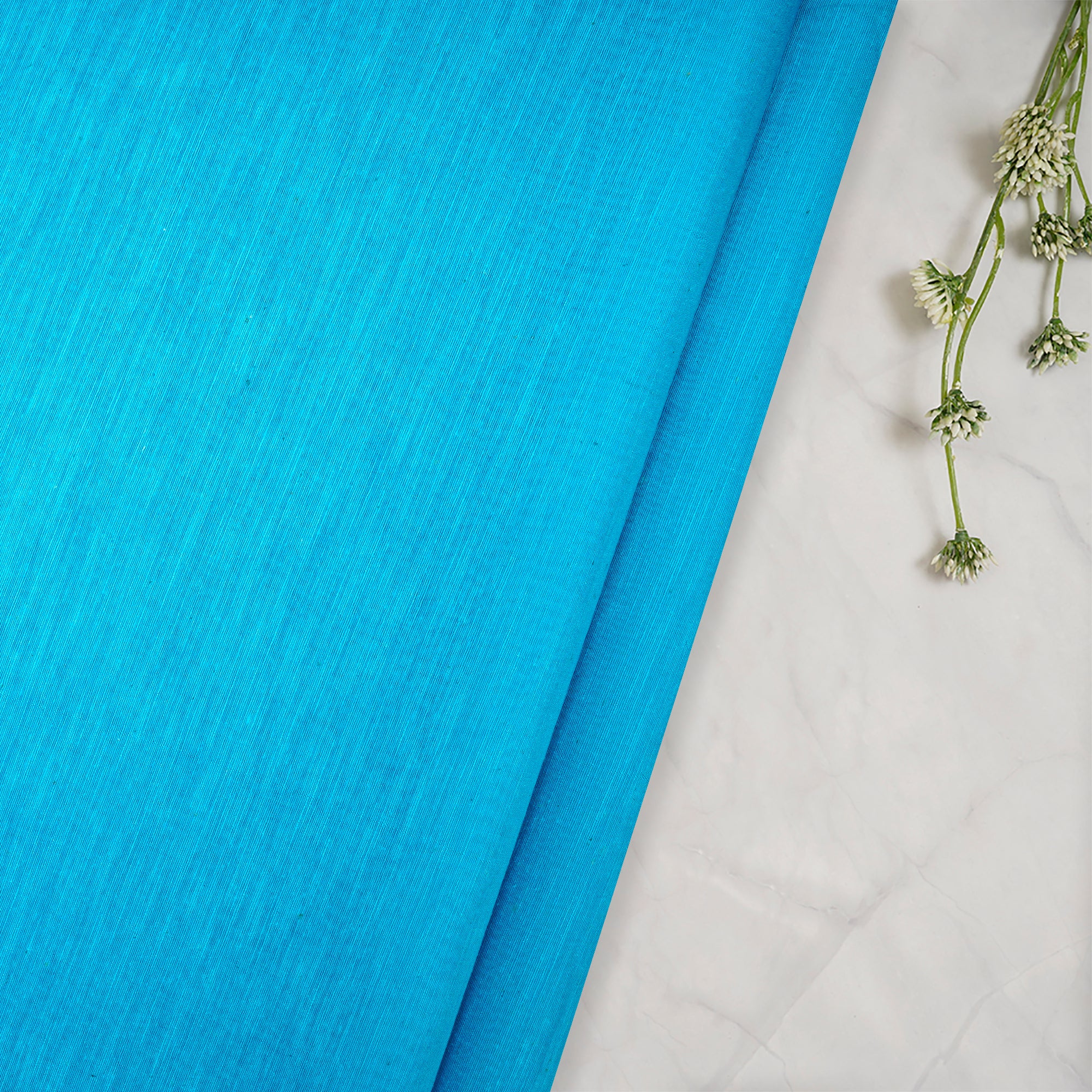 Light Blue Color Natural Noile Silk Fabric