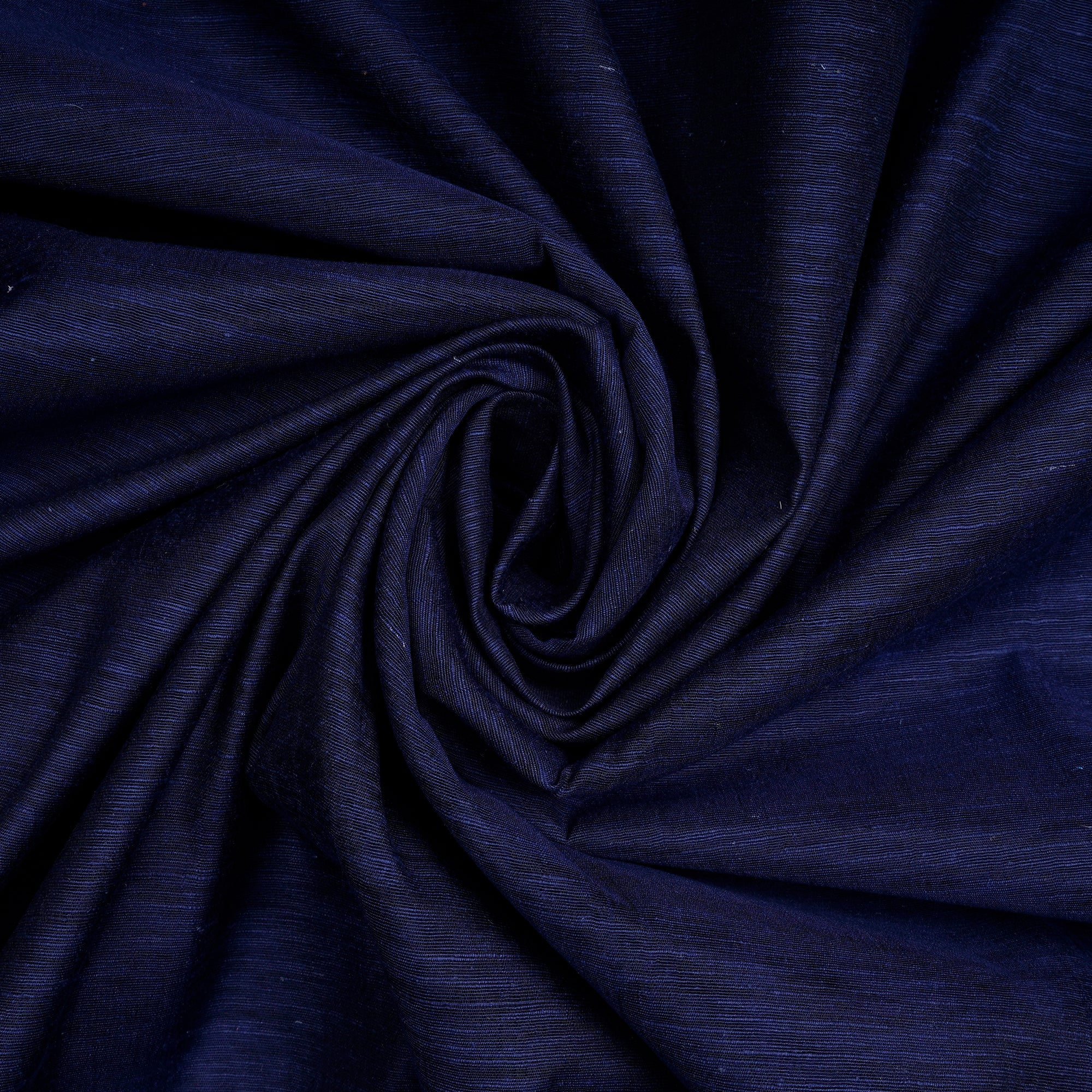 Navy Blue Plain Noile Silk Fabric