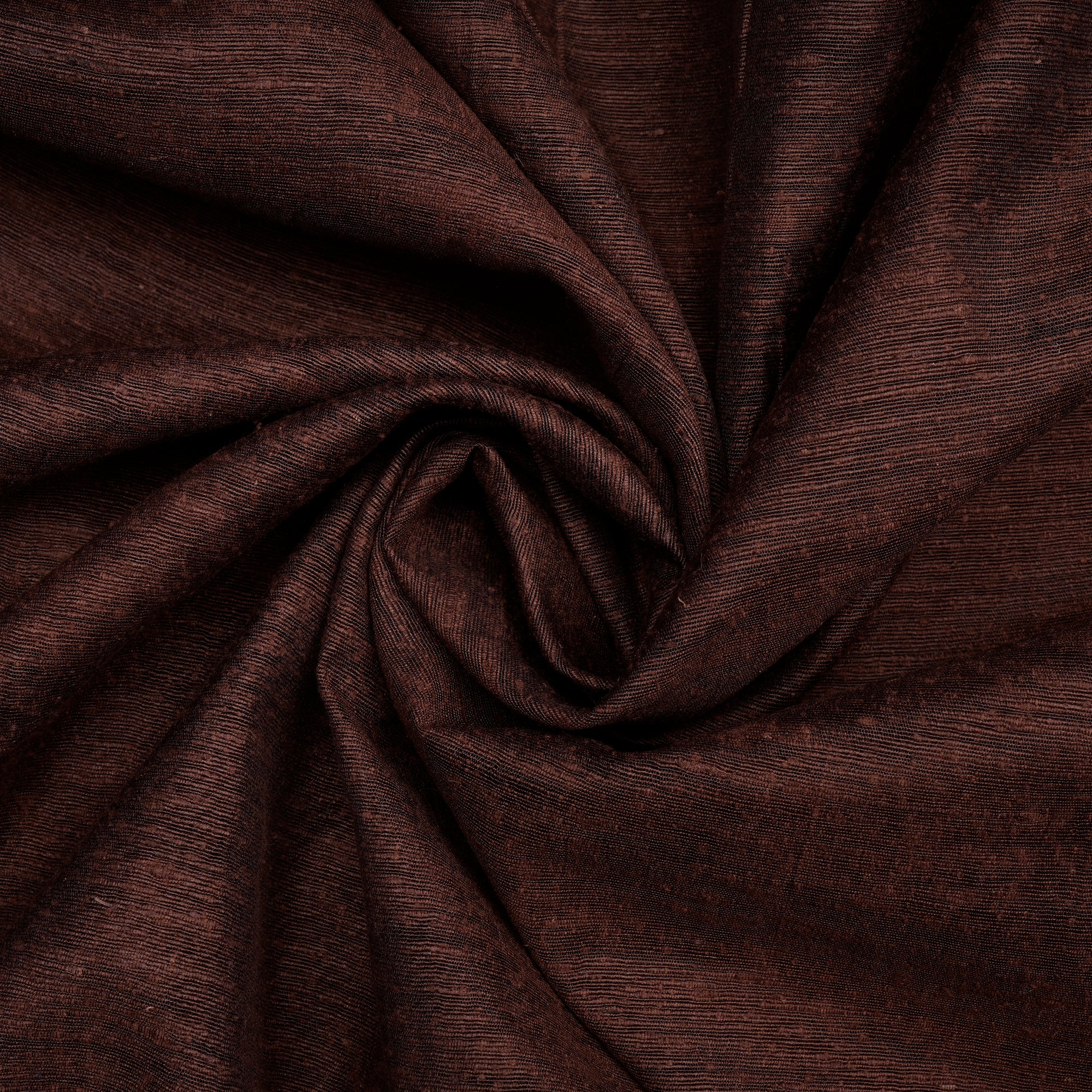Dark Brown Plain Noile Silk Fabric