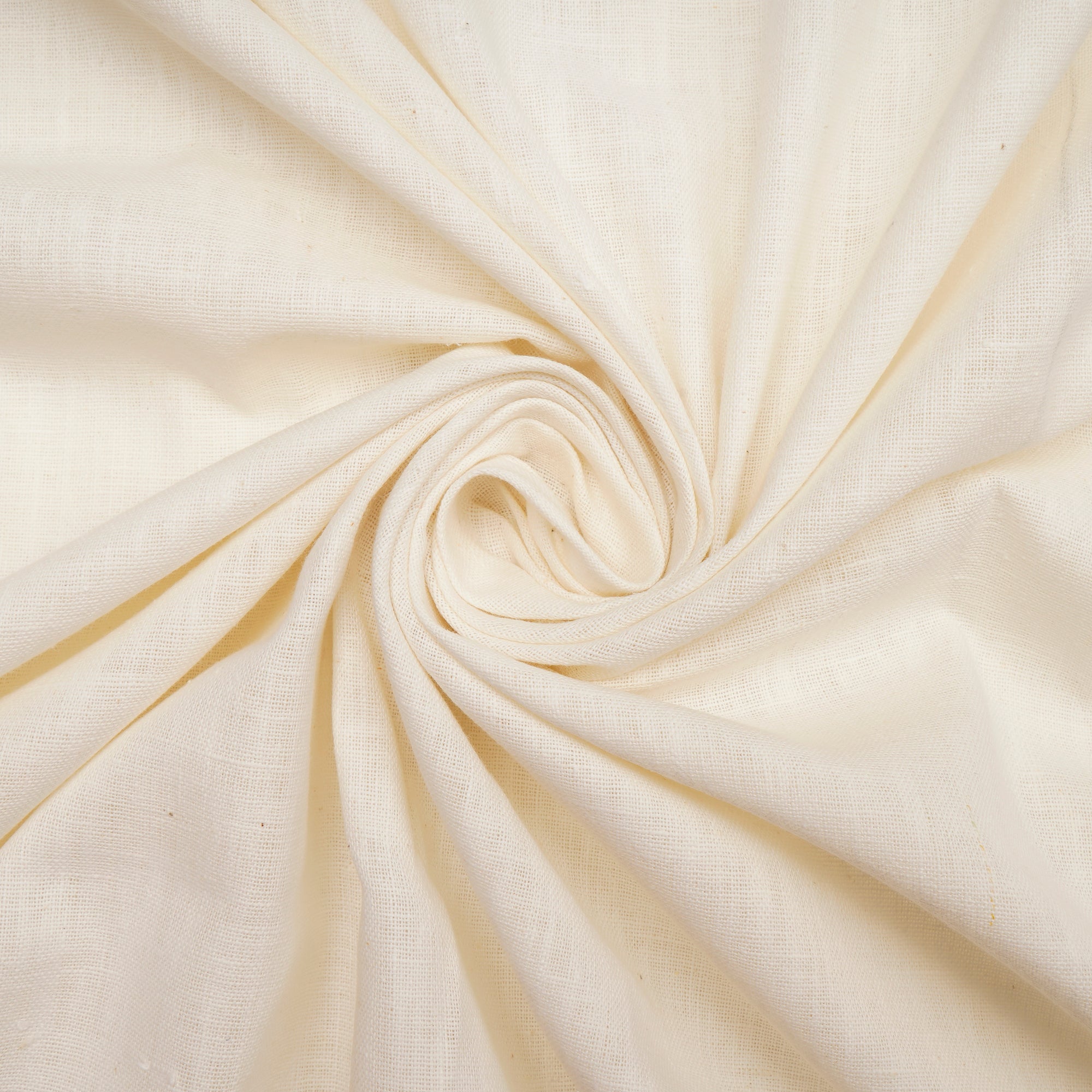 White Plain Dyeable Handspun Handwoven 33 Count Double Twist Cotton Fabric