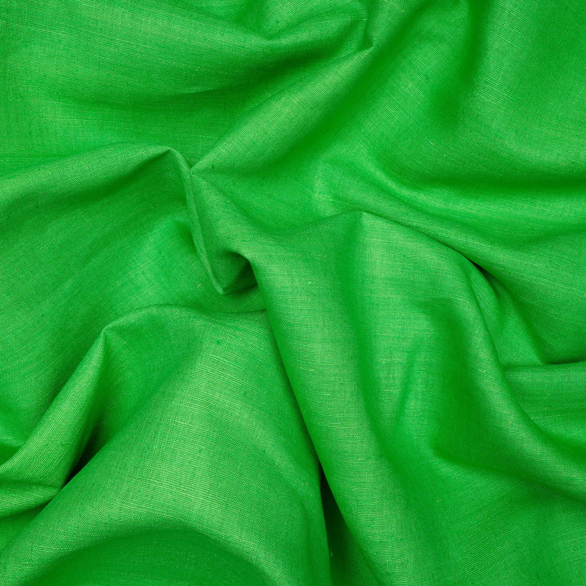 Green Color Natural Matka Silk Fabric