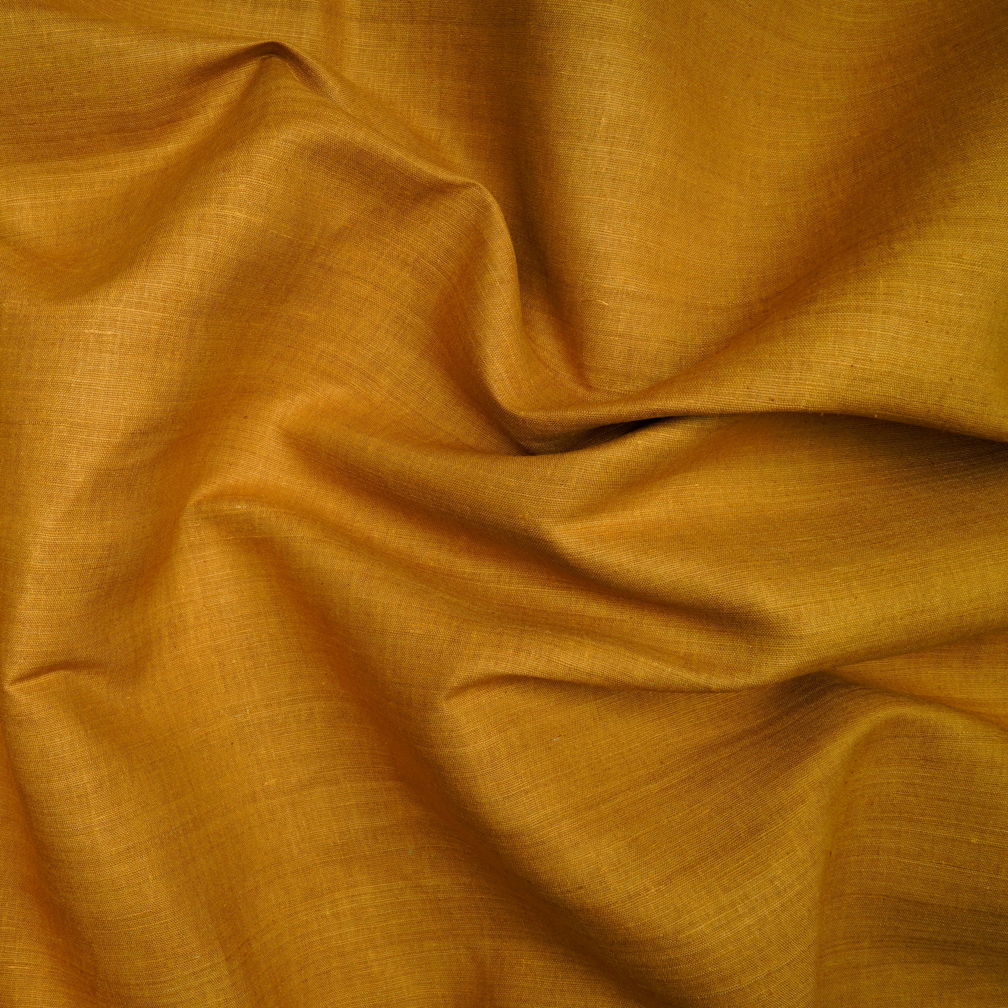 Mustard Plain Handwoven Pure Matka Silk Fabric