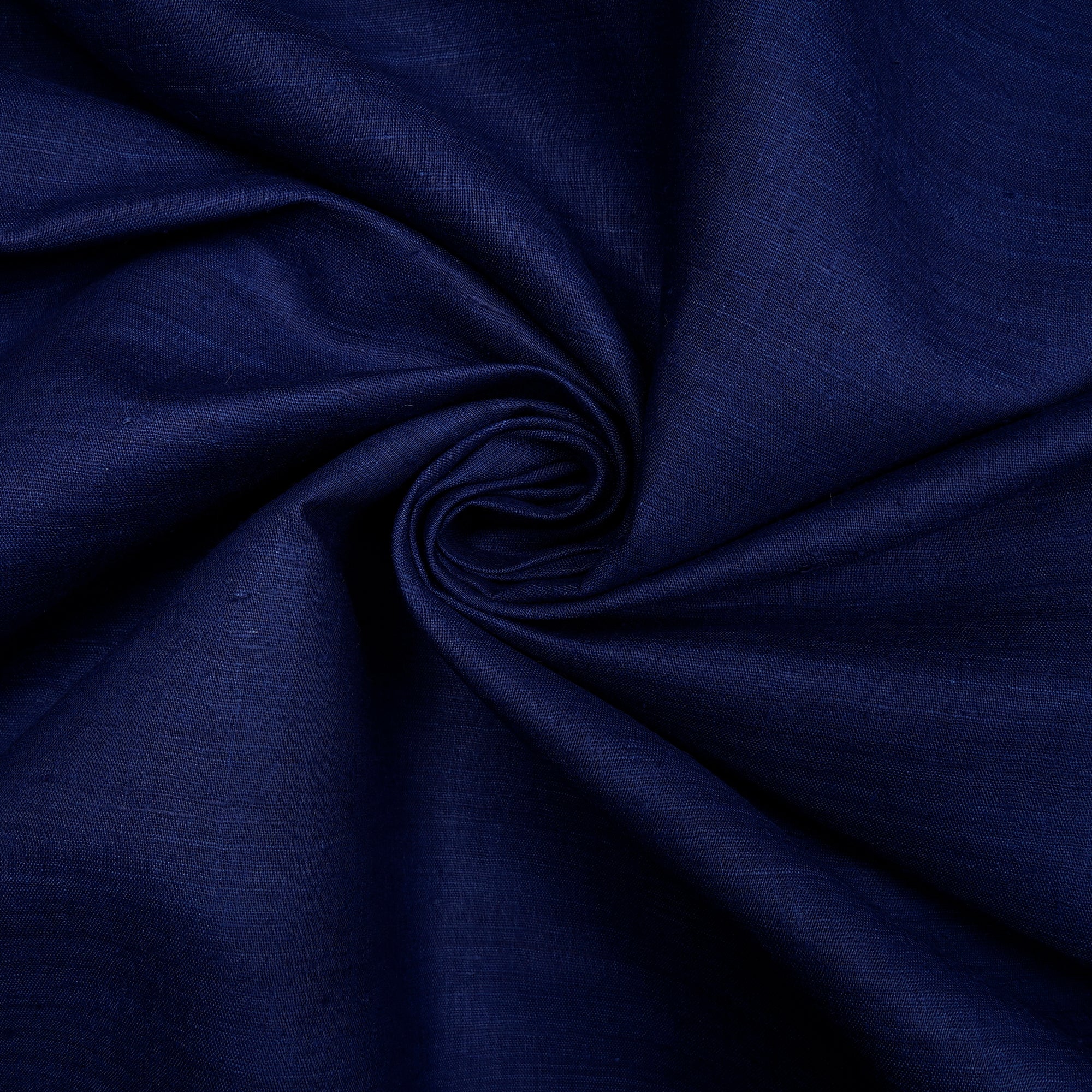 Navy Blue Plain Handwoven Pure Matka Silk Fabric