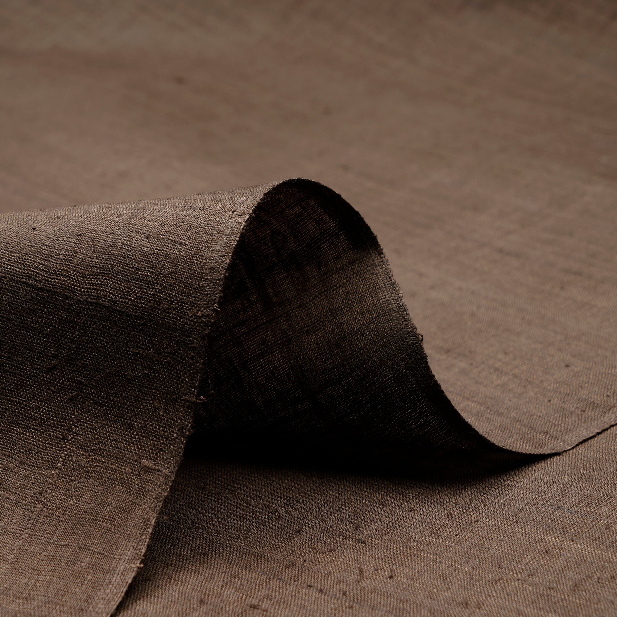 Timber Wolf Plain Handwoven Pure Matka Silk Fabric
