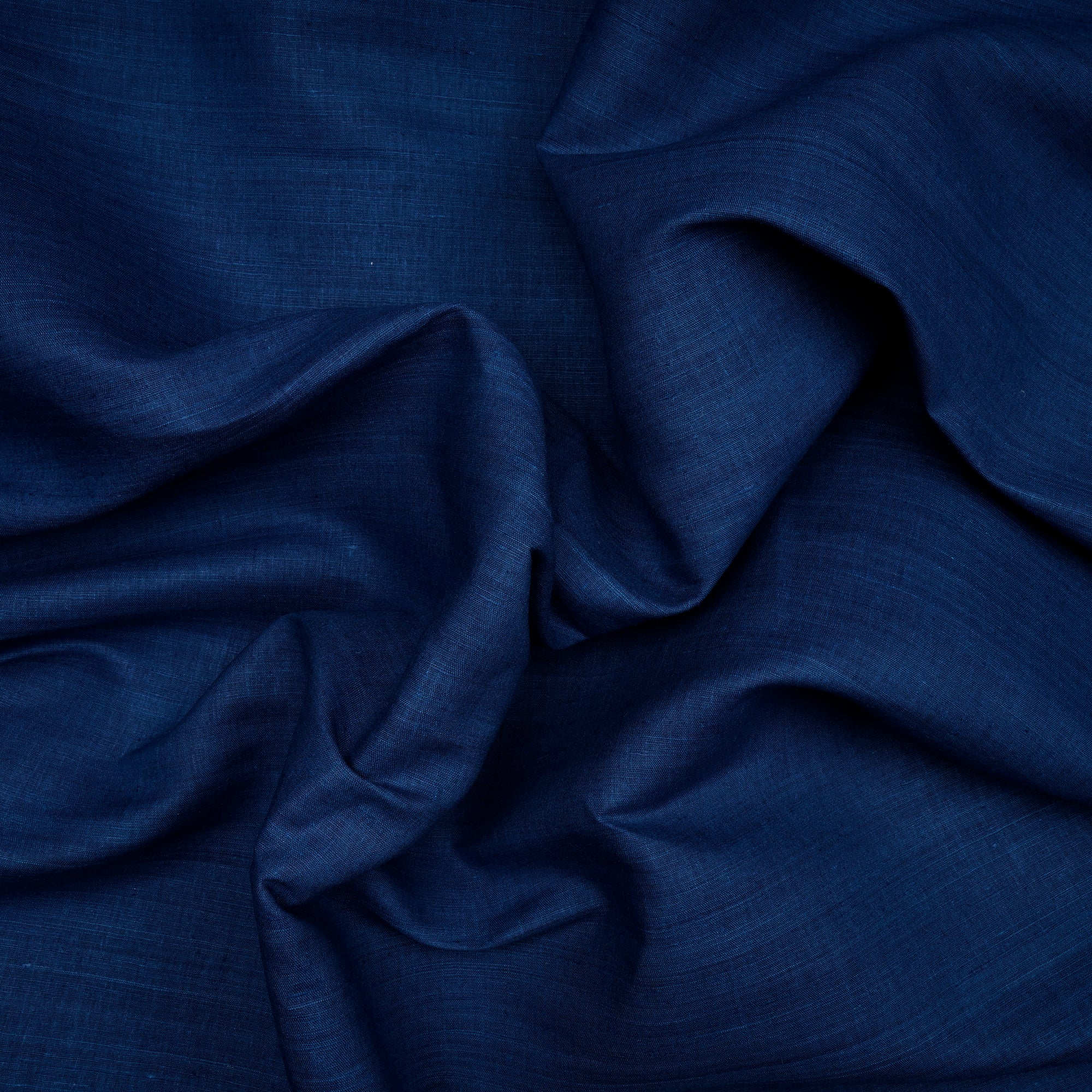 Navy Blue Handwoven Pure Matka Silk Fabric