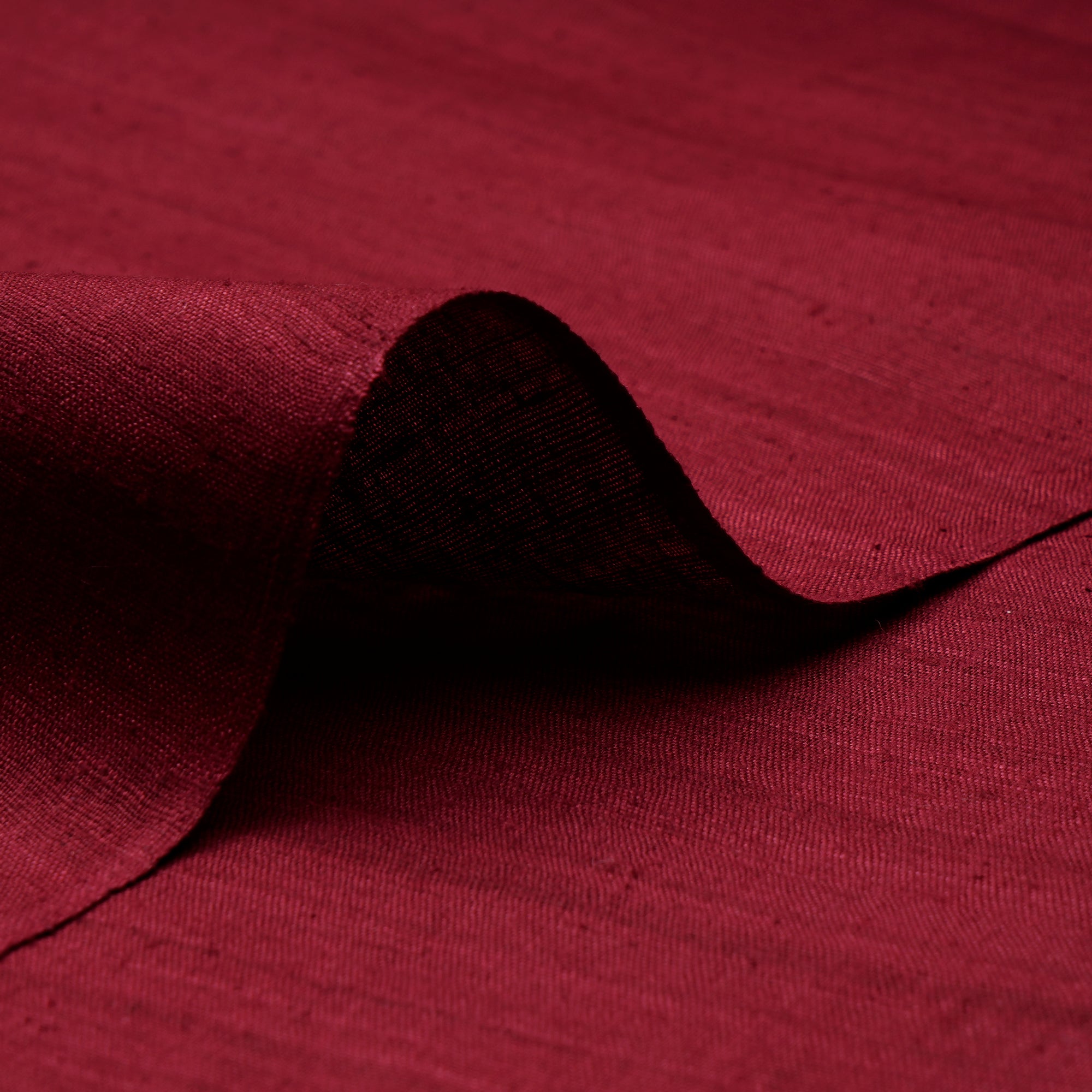 Maroon Plain Handwoven Pure Matka Silk Fabric