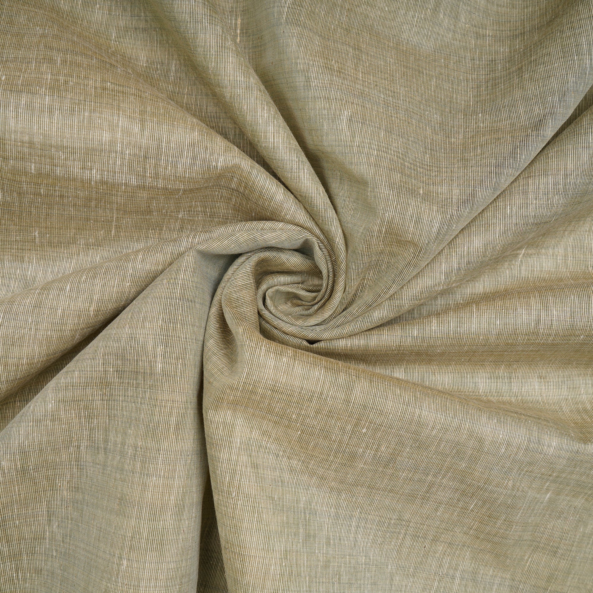 Tea Green Color Slub Polyester Fabric