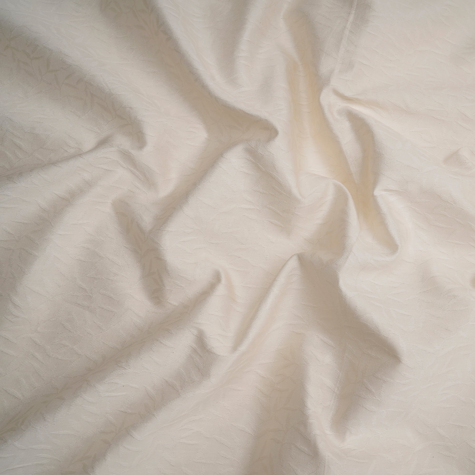 White Color Chanderi Jacquard Satin Fabric