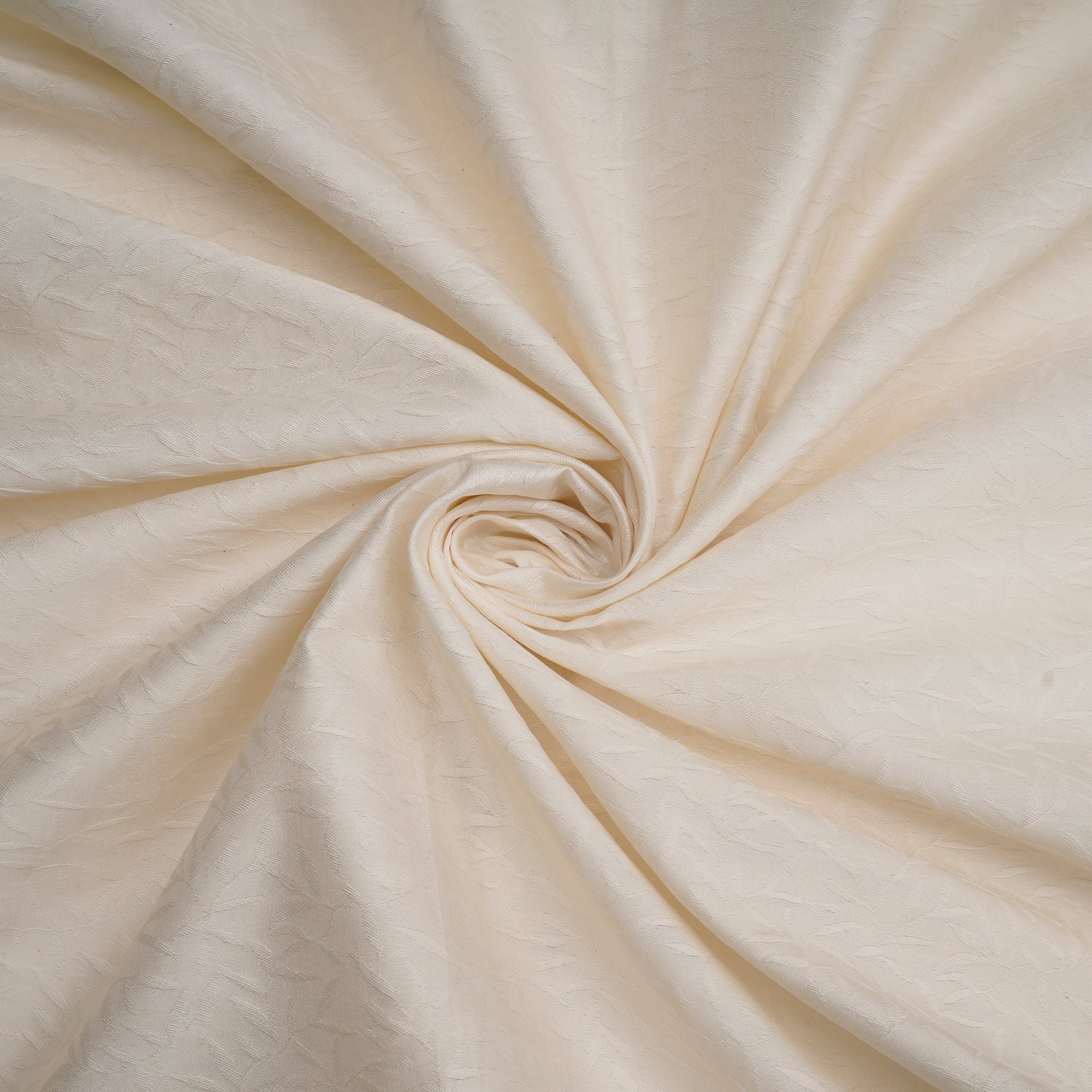 White Color Chanderi Jacquard Satin Fabric