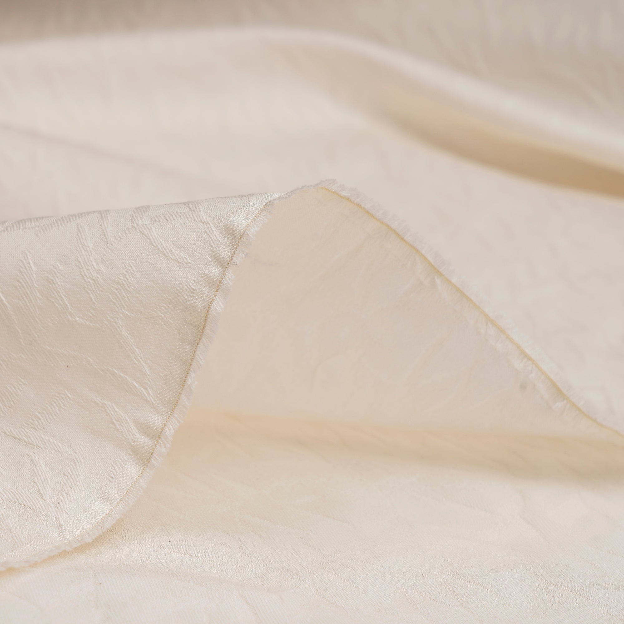 White Color Chanderi Jacquard Satin Fabric