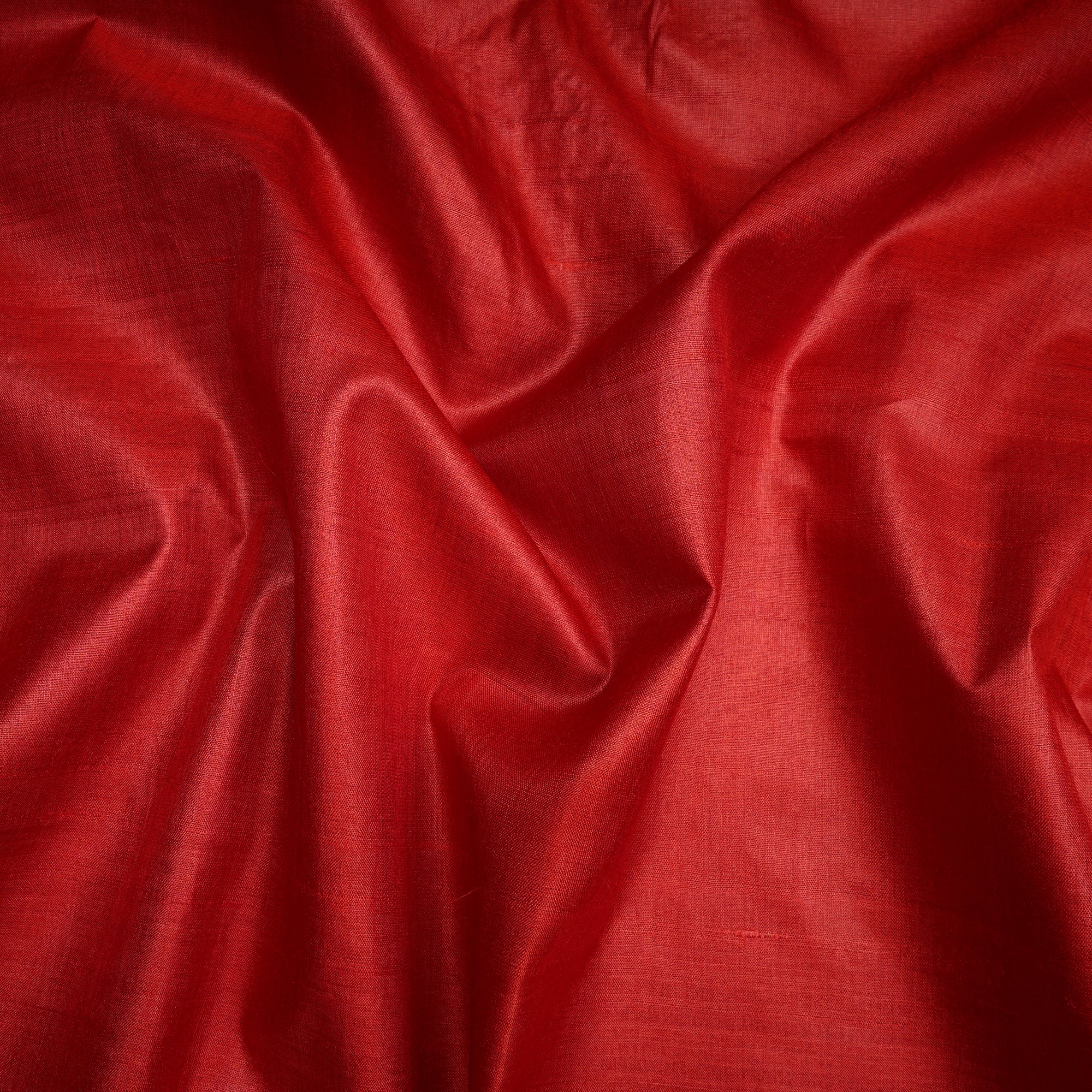 Red Alert Piece Dyed Pure Tussar Silk Fabric