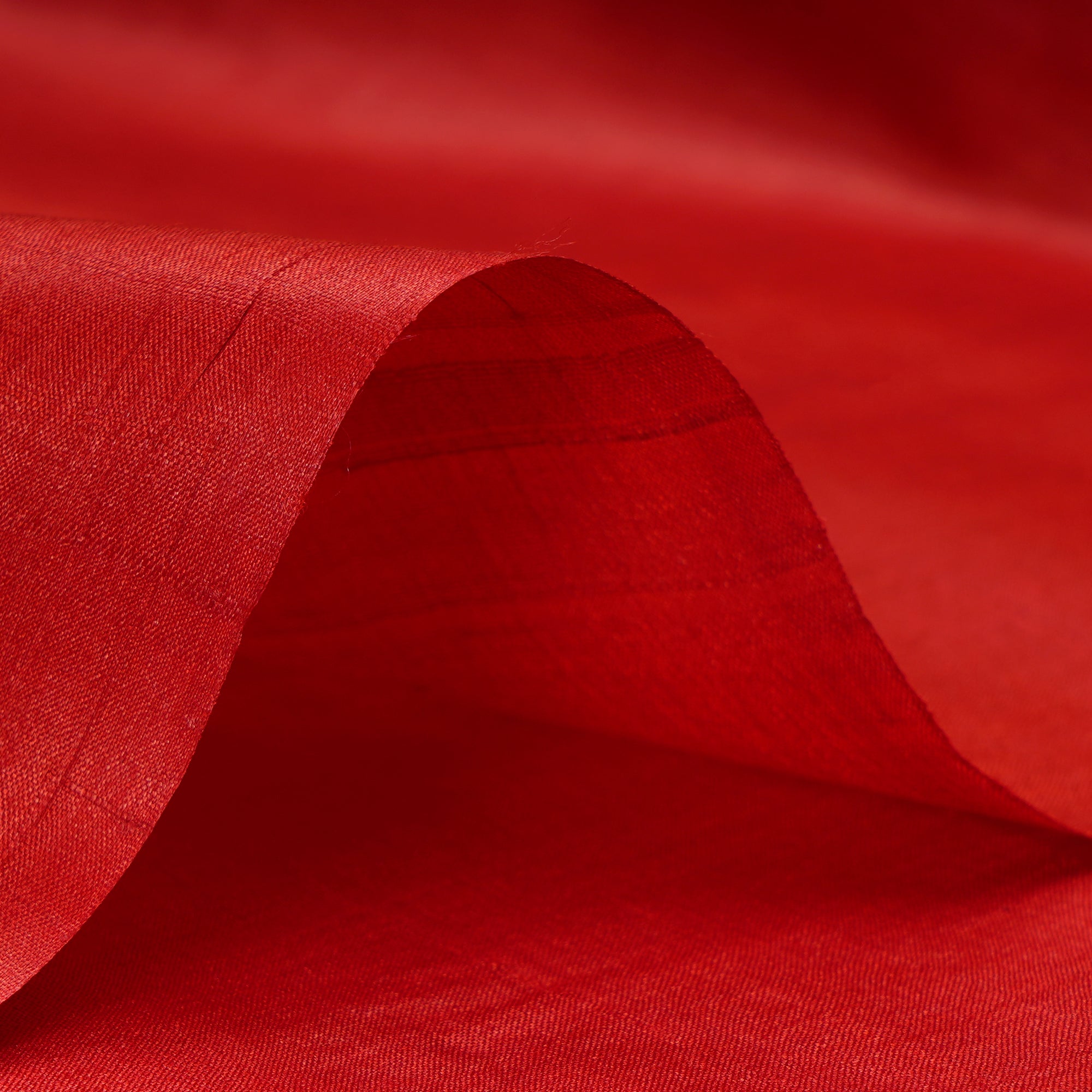 Red Alert Piece Dyed Pure Tussar Silk Fabric