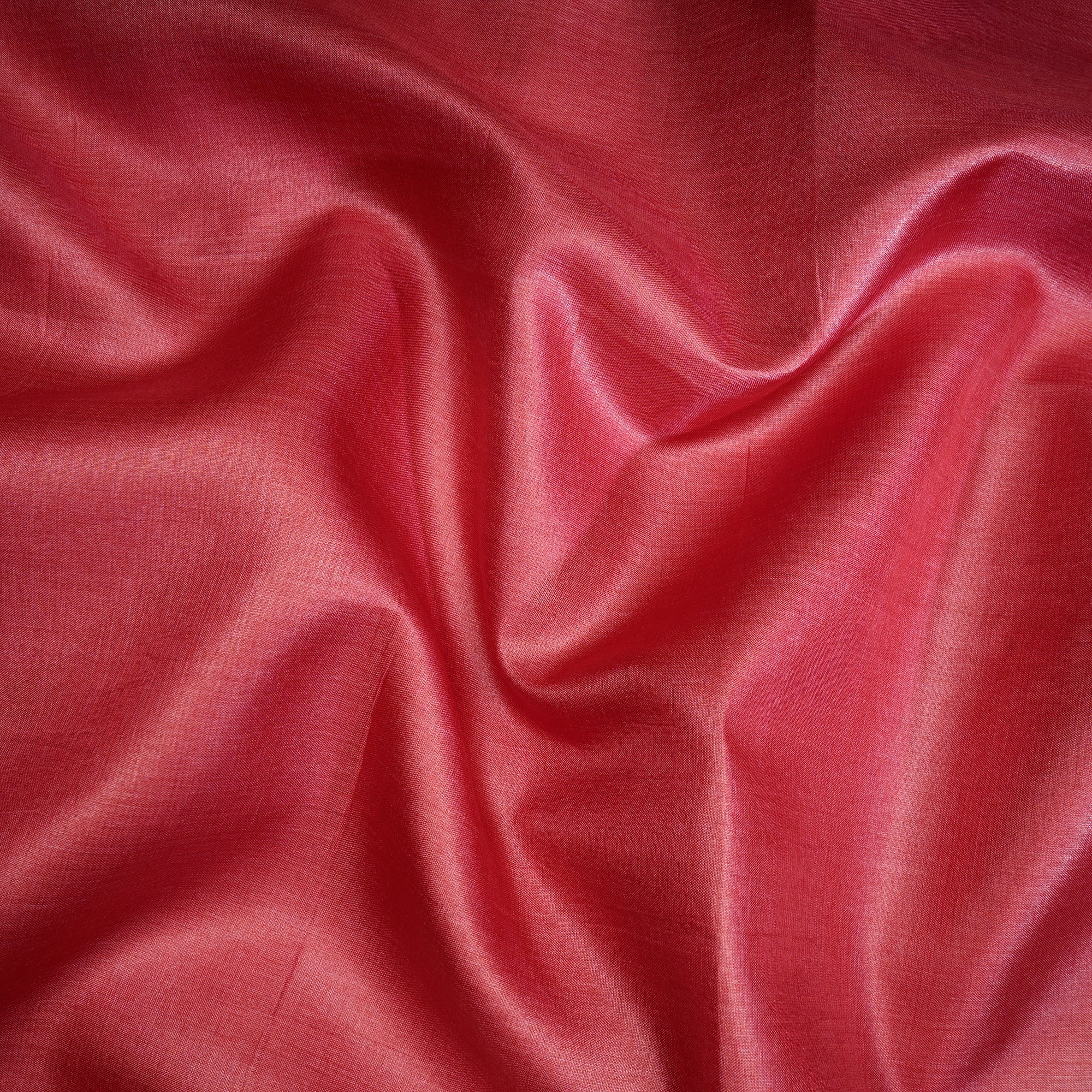 Red Color Piece Dyed Natural Tussar Silk Fabric