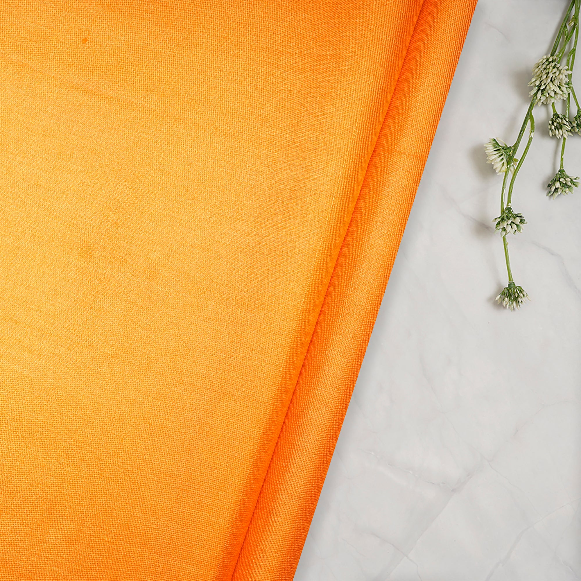 Mustard Color Handwoven Tussar Silk Fabric