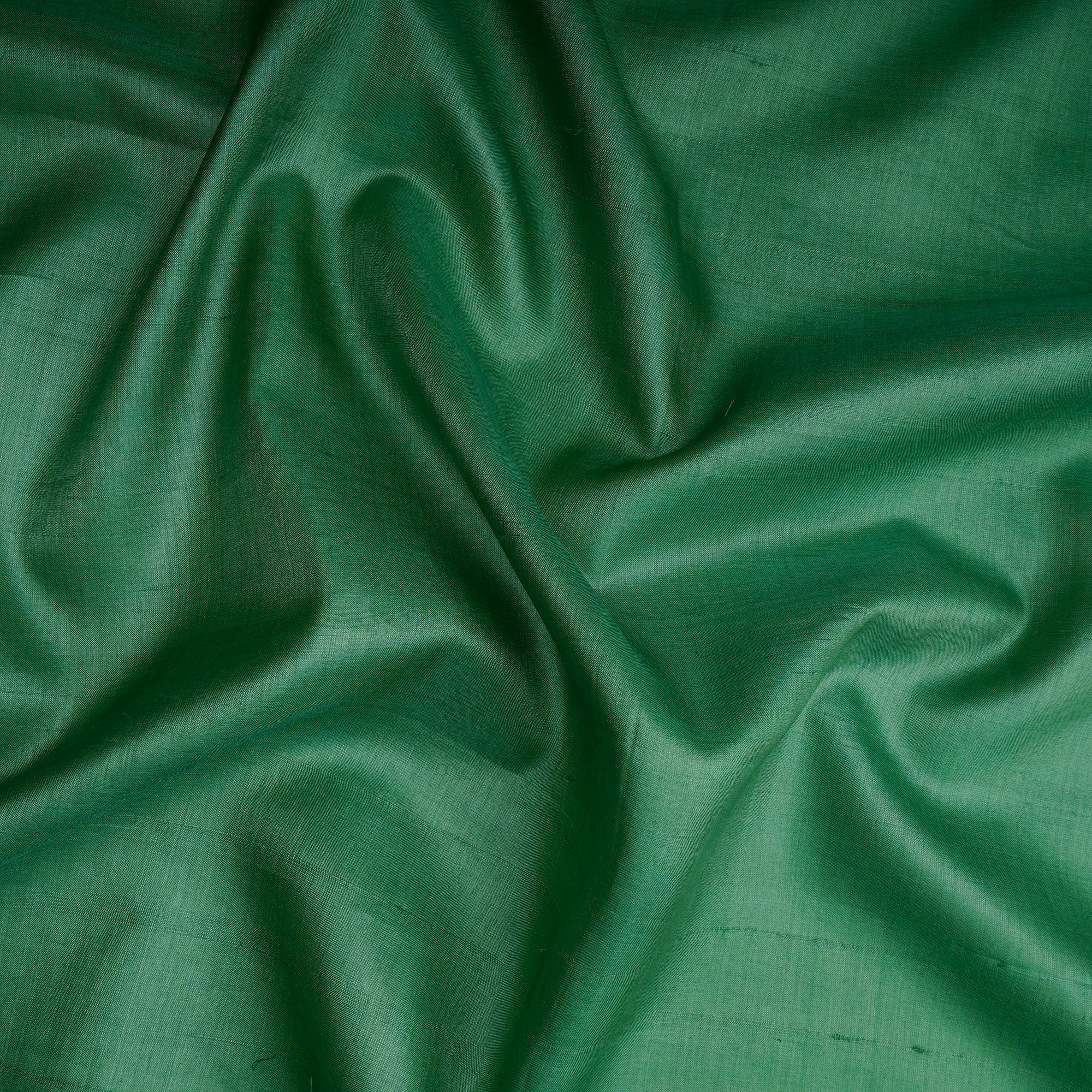 Green Color Piece Dyed Natural Tussar Silk Fabric